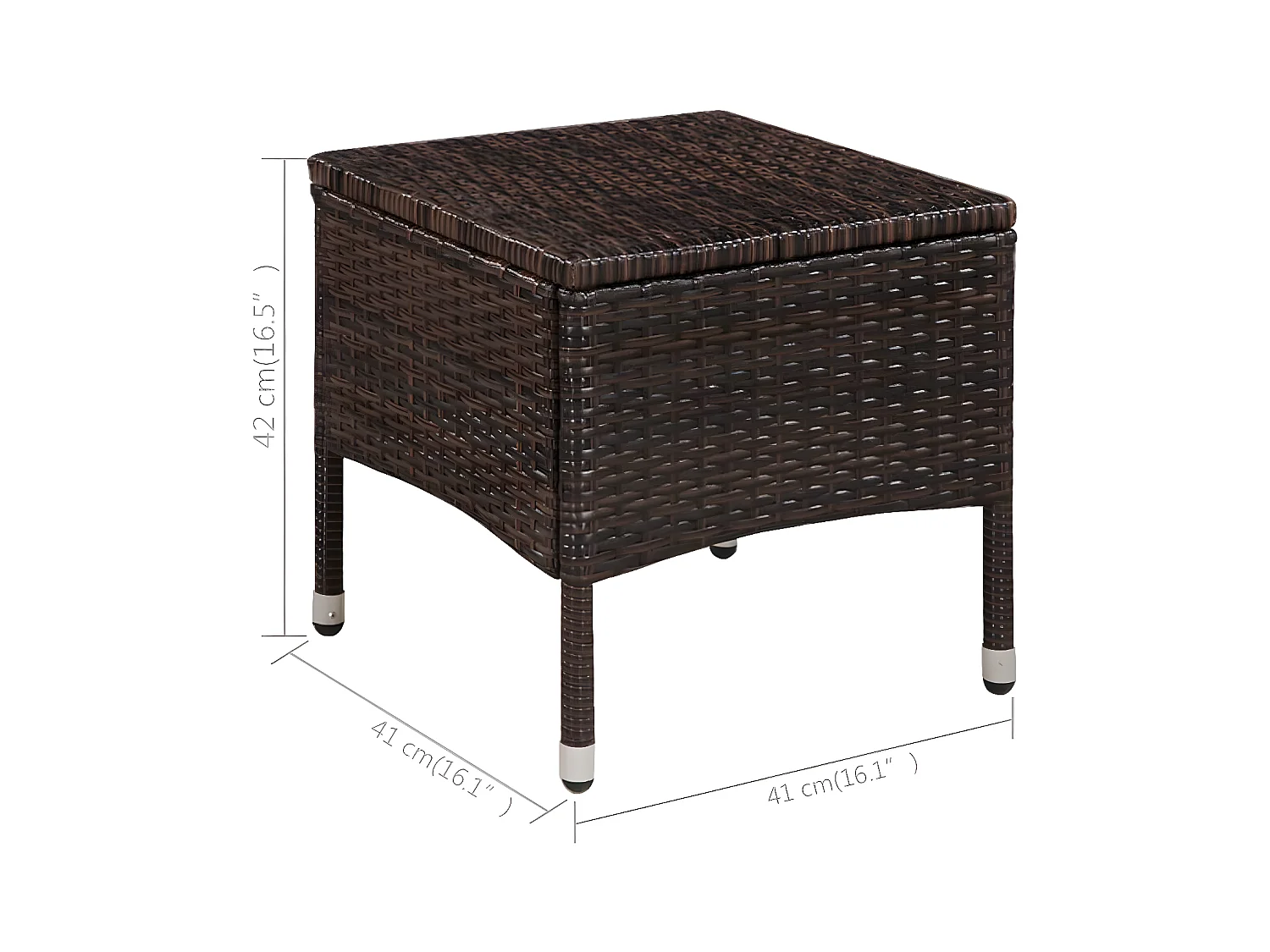 3-delige Bistroset poly rattan bruin NL729155
