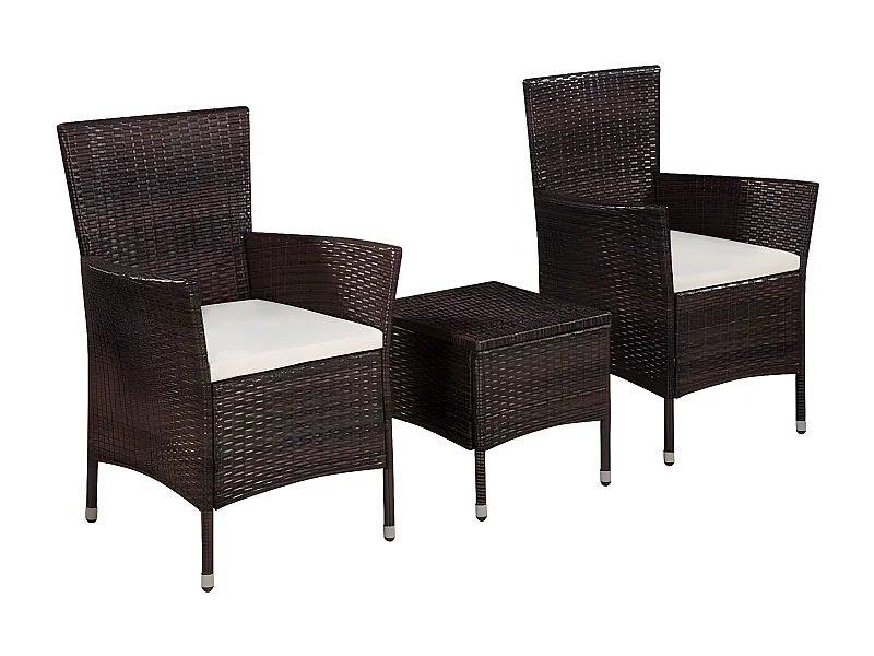 Mobilier de bistro 3 pcs Résine tressée Marron GFDF41401