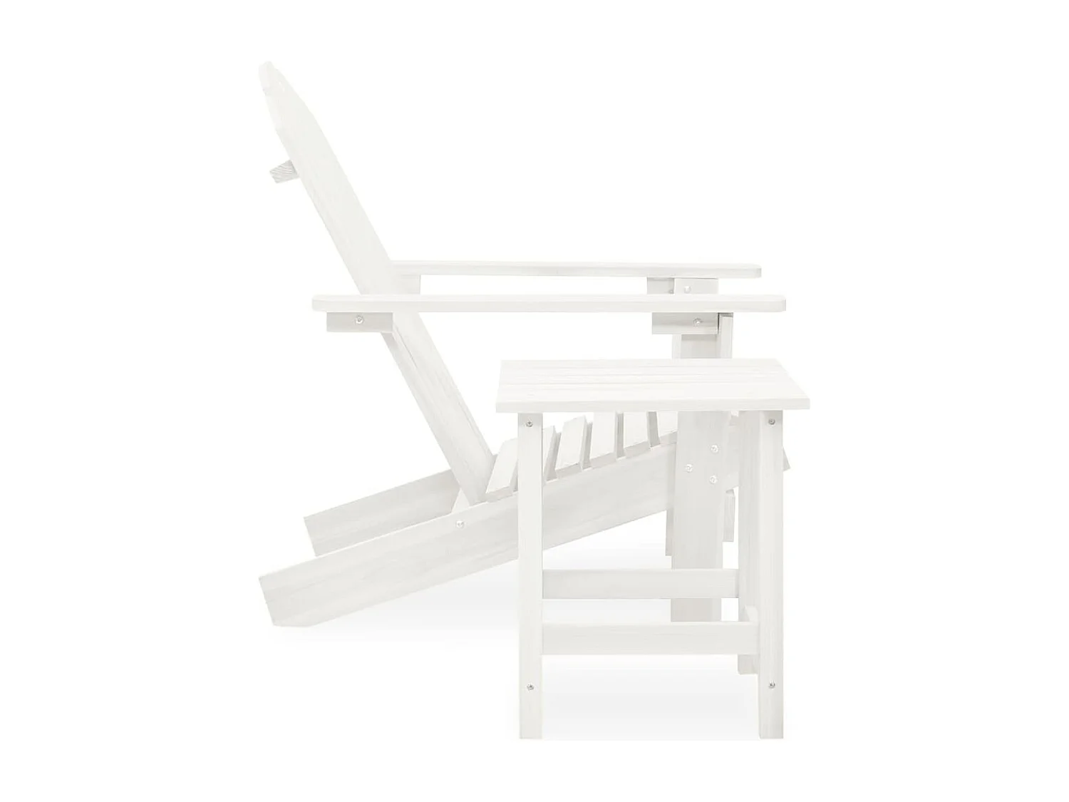 Salle à manger de jardin-Chaise de jardin Adirondack avec table Bois de sapin Blanc GFDF25547