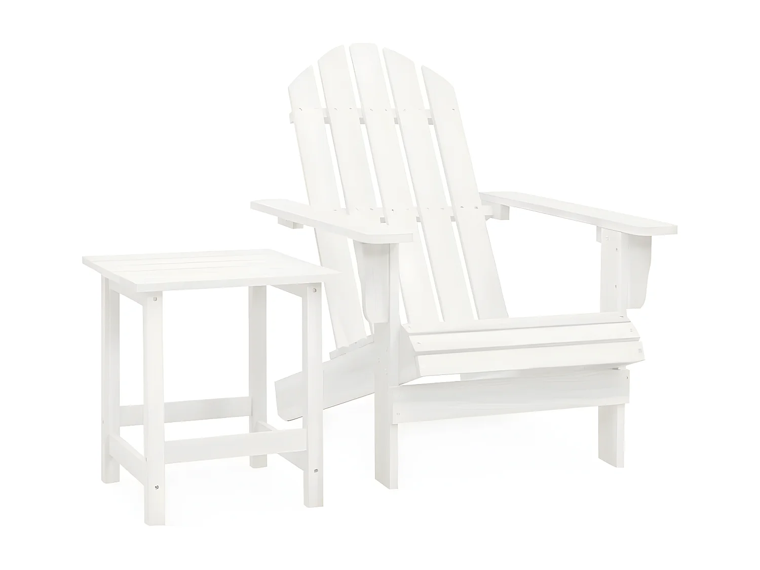 Salle à manger de jardin-Chaise de jardin Adirondack avec table Bois de sapin Blanc GFDF25547