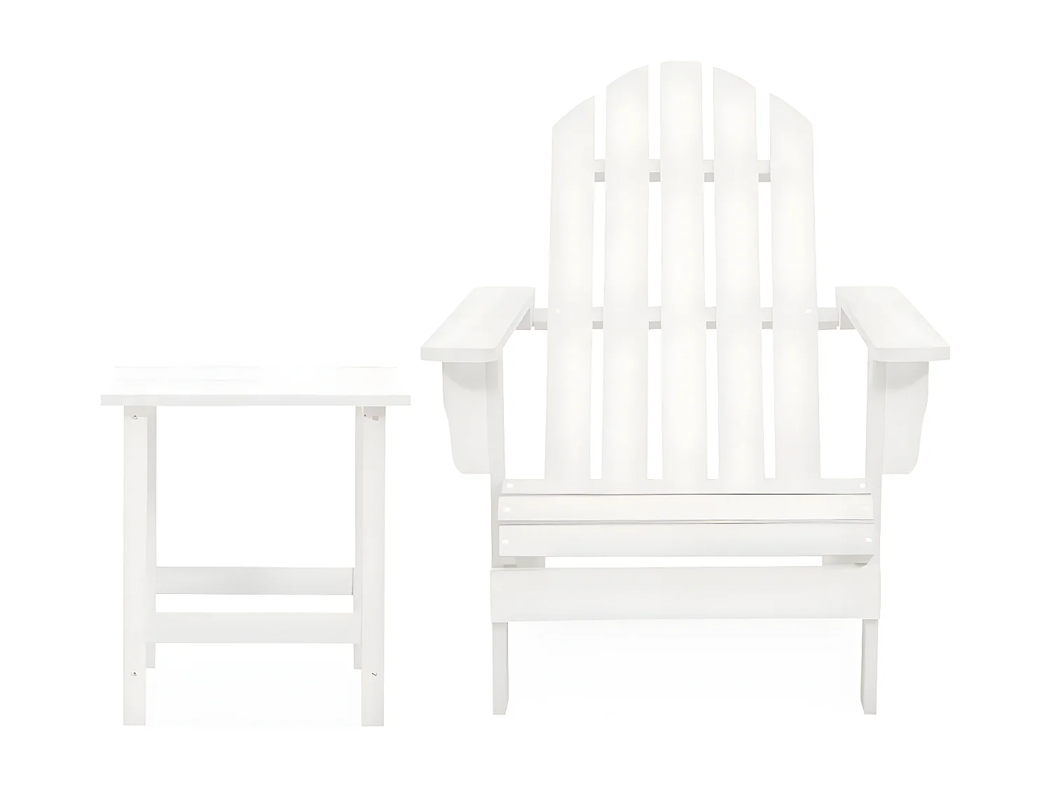 Salle à manger de jardin-Chaise de jardin Adirondack avec table Bois de sapin Blanc GFDF25547