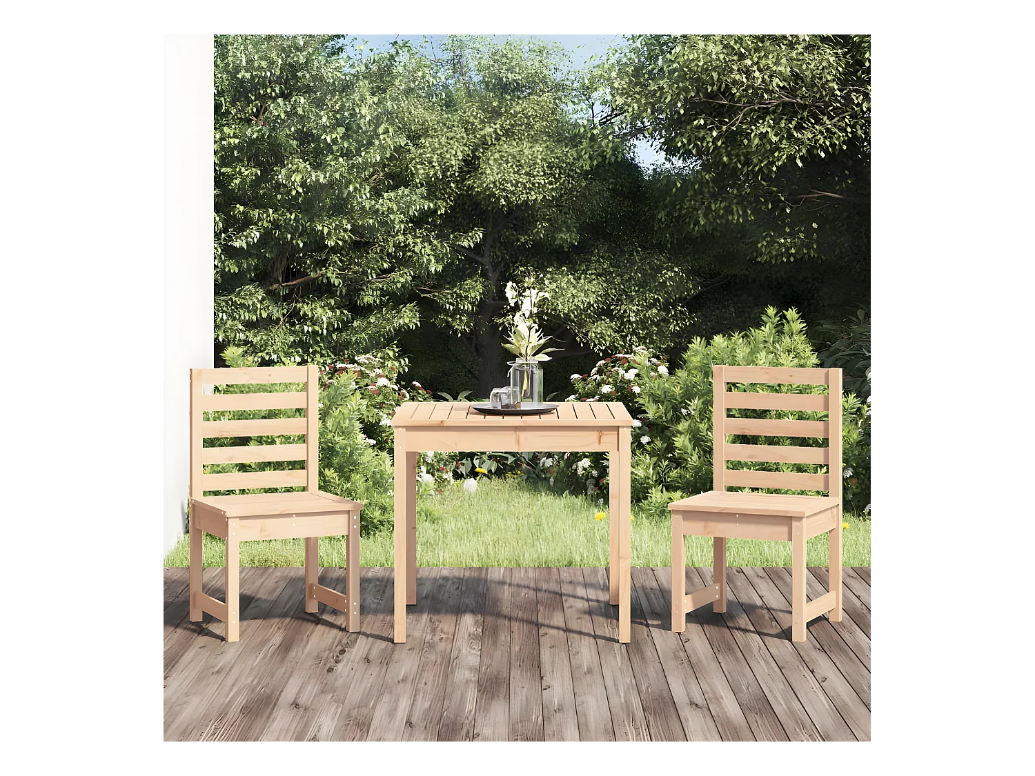 Ensemble de bistrot de jardin 3 pcs bois de pin massif GFDF49387