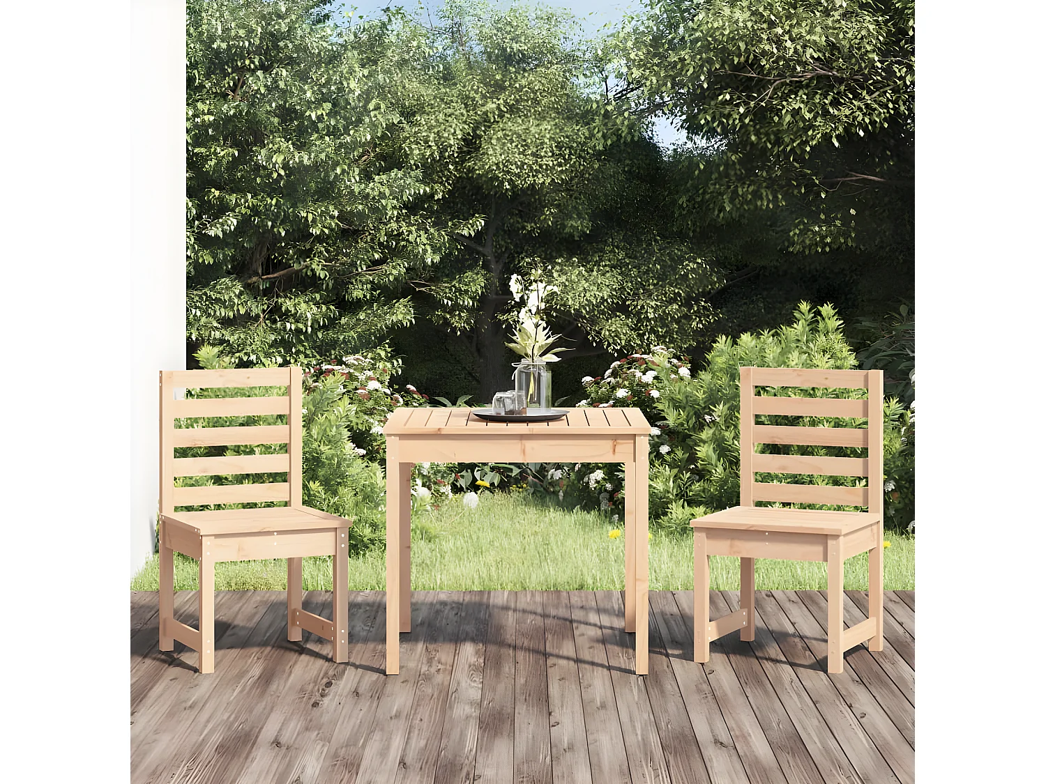Ensemble de bistrot de jardin 3 pcs bois de pin massif GFDF49387