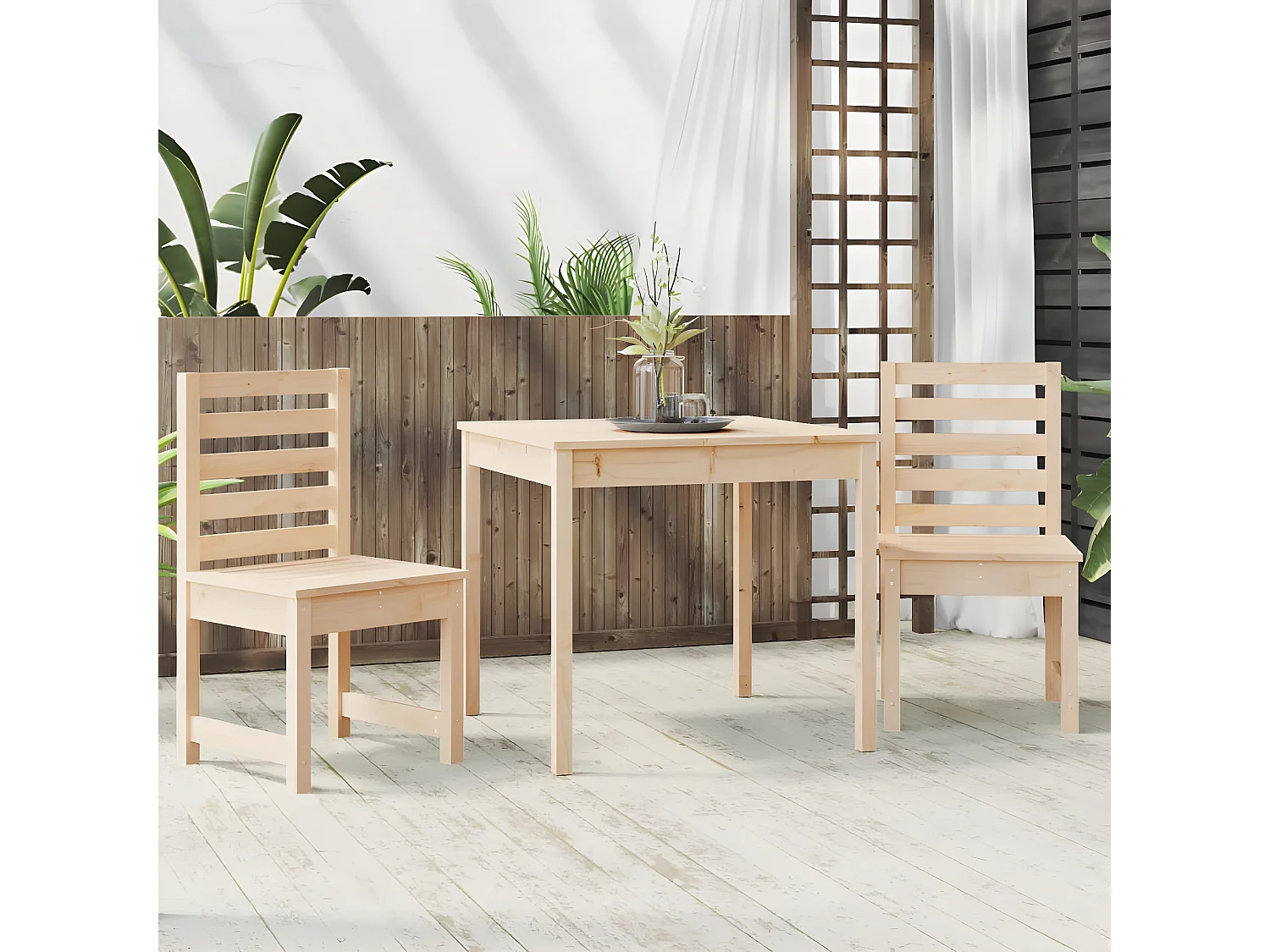 Ensemble de bistrot de jardin 3 pcs bois de pin massif GFDF49387