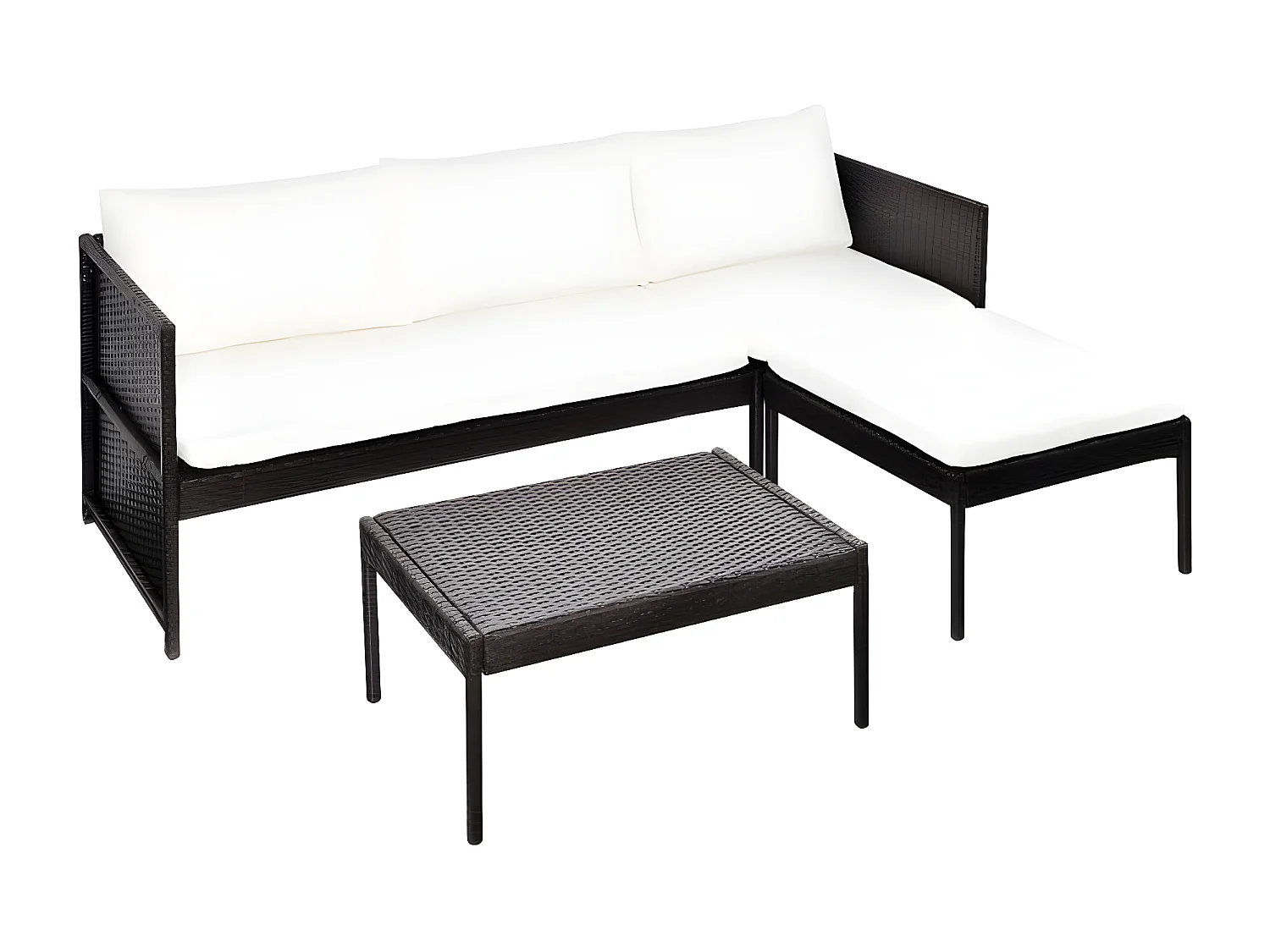 Mobilier de jardin à 3 places Résine tressée Marron GFDF77256