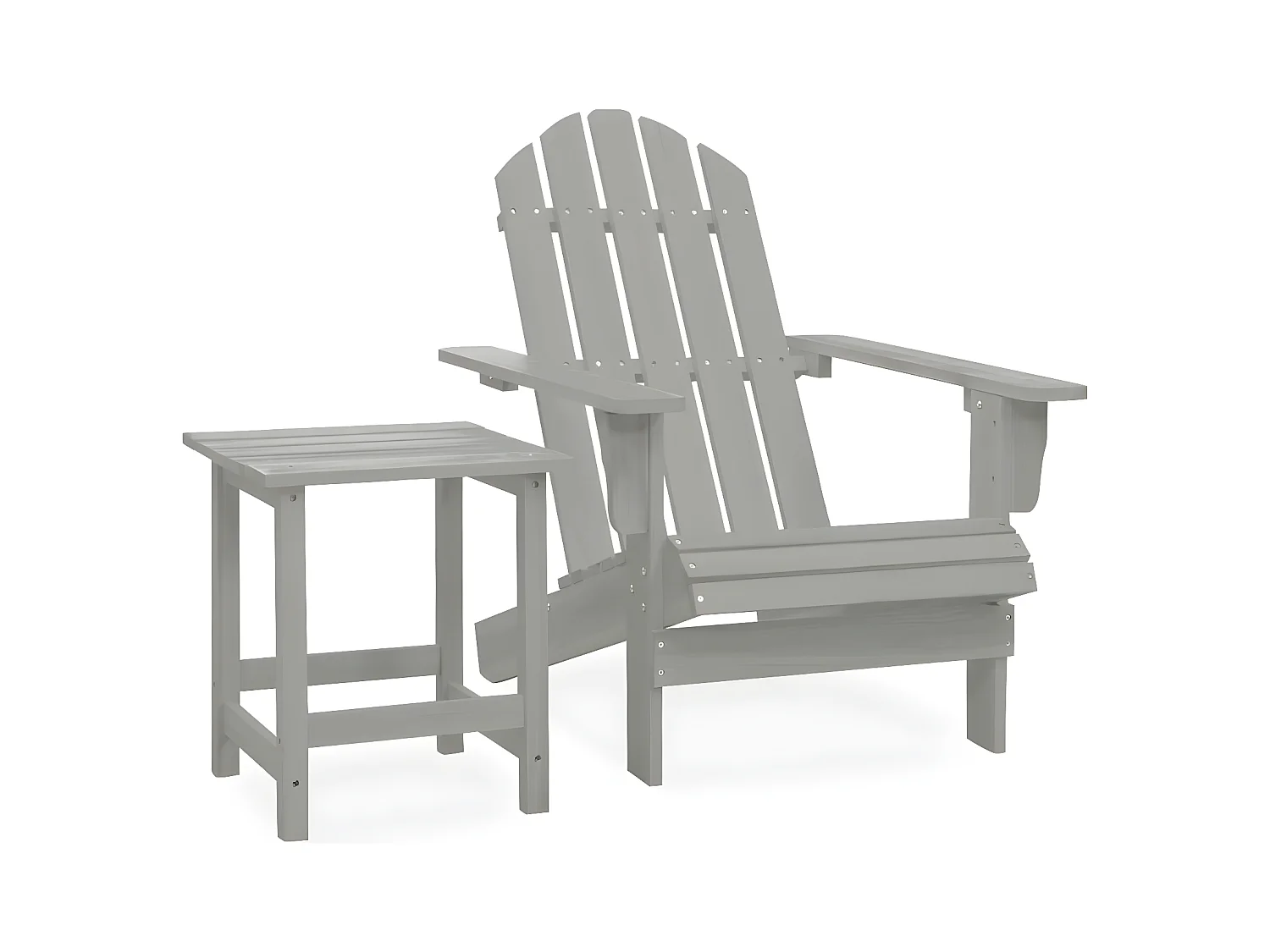 Salle à manger de jardin-Chaise de jardin Adirondack avec table Bois de sapin Gris GFDF92829