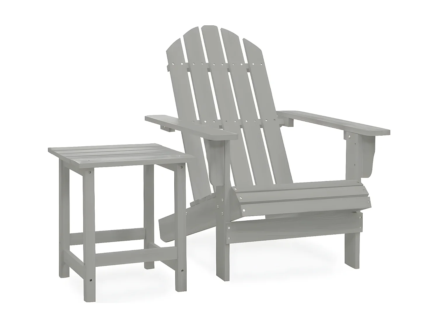 Salle à manger de jardin-Chaise de jardin Adirondack avec table Bois de sapin Gris GFDF92829
