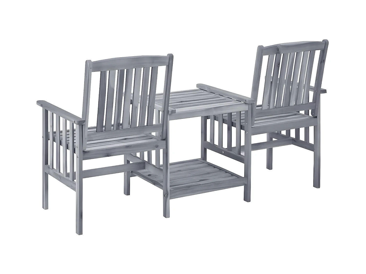 Sillas de jardín con mesita y cojines madera maciza acacia KOW61039