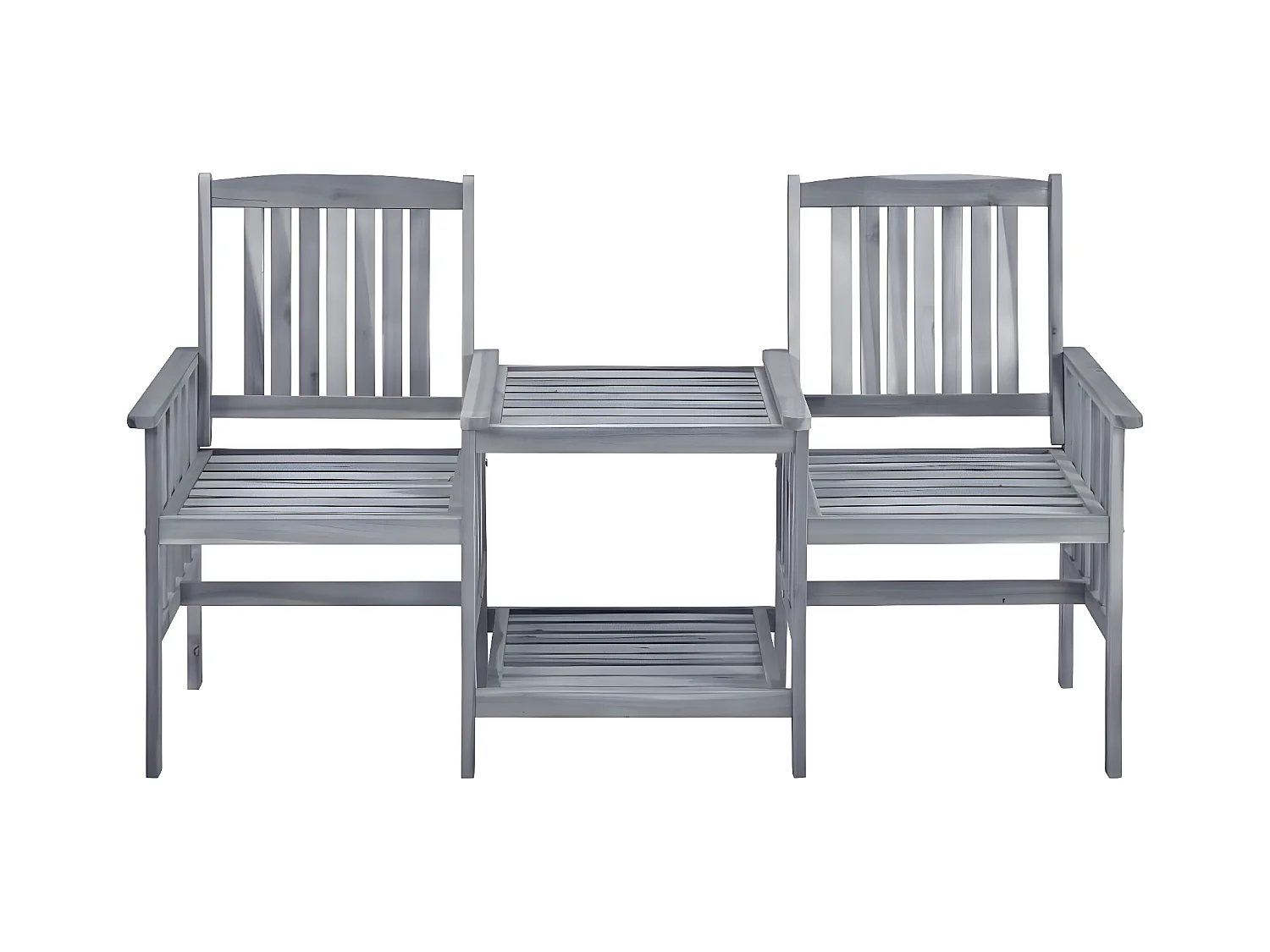 Sillas de jardín con mesita y cojines madera maciza acacia KOW61039