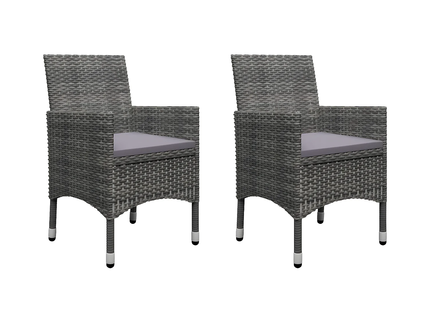 3-delige Bistroset poly rattan en acaciahout grijs NL997968