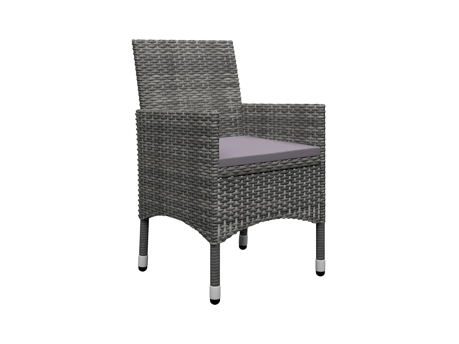 3-delige Bistroset poly rattan en acaciahout grijs NL997968