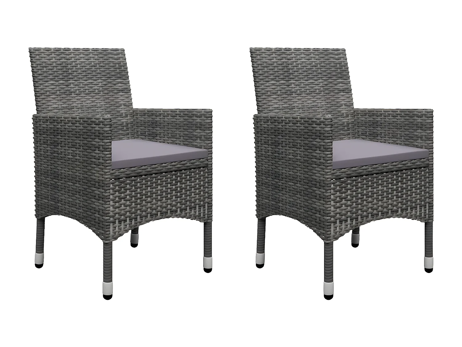 Ensemble de bistro 3 pcs Résine tressée et bois d'acacia Gris GFDF86348