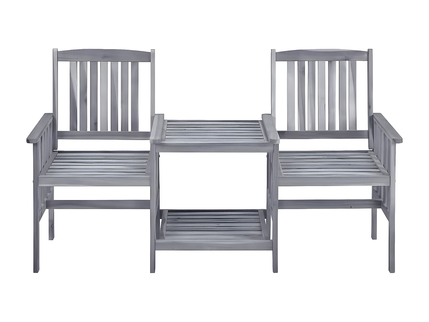 Salle à manger de jardin-Chaises de jardin avec table à thé et coussins Acacia solide GFDF23607