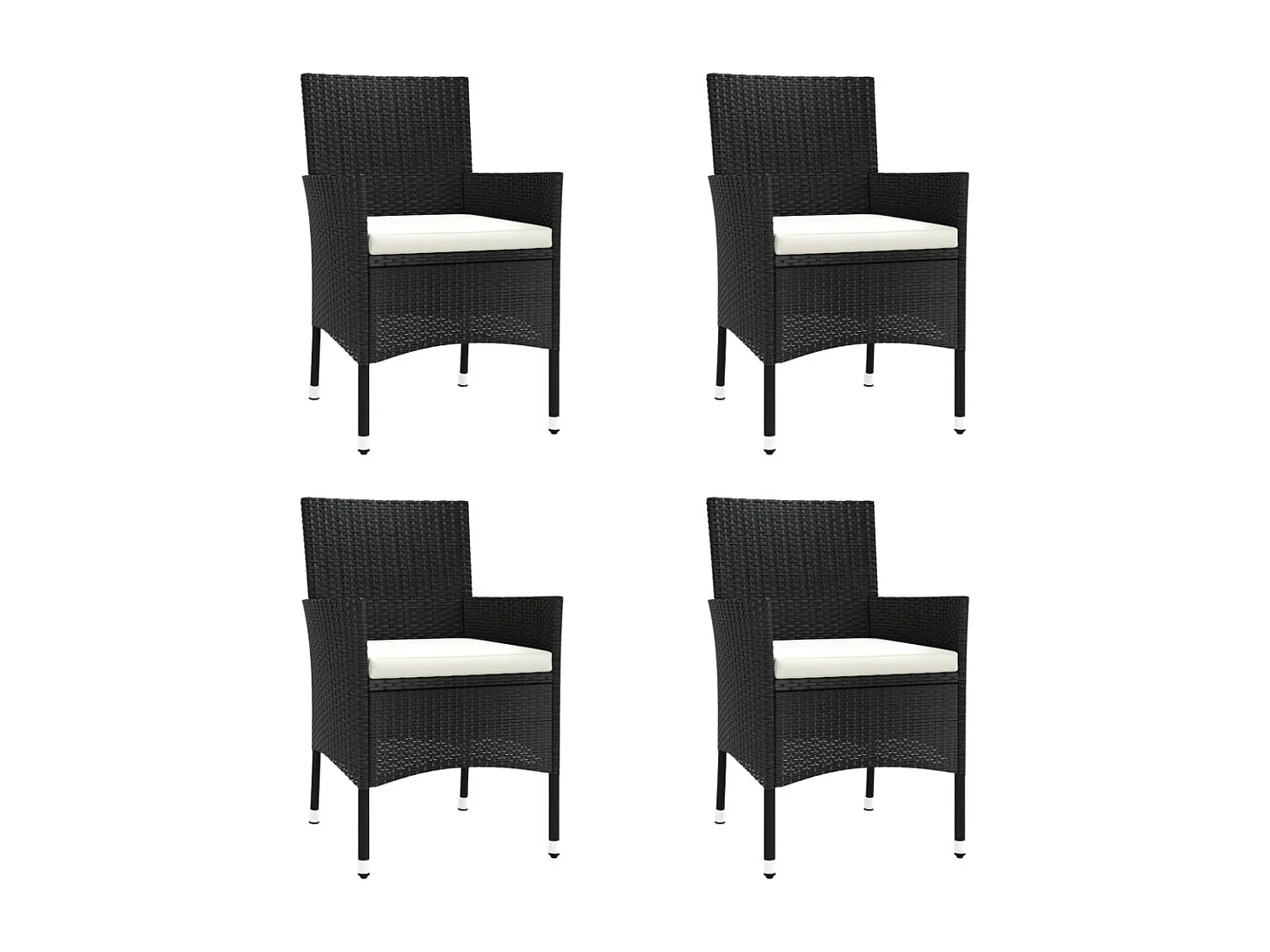 Ensemble de bistro de jardin 5 pcs coussins noir poly rotin GFDF93524