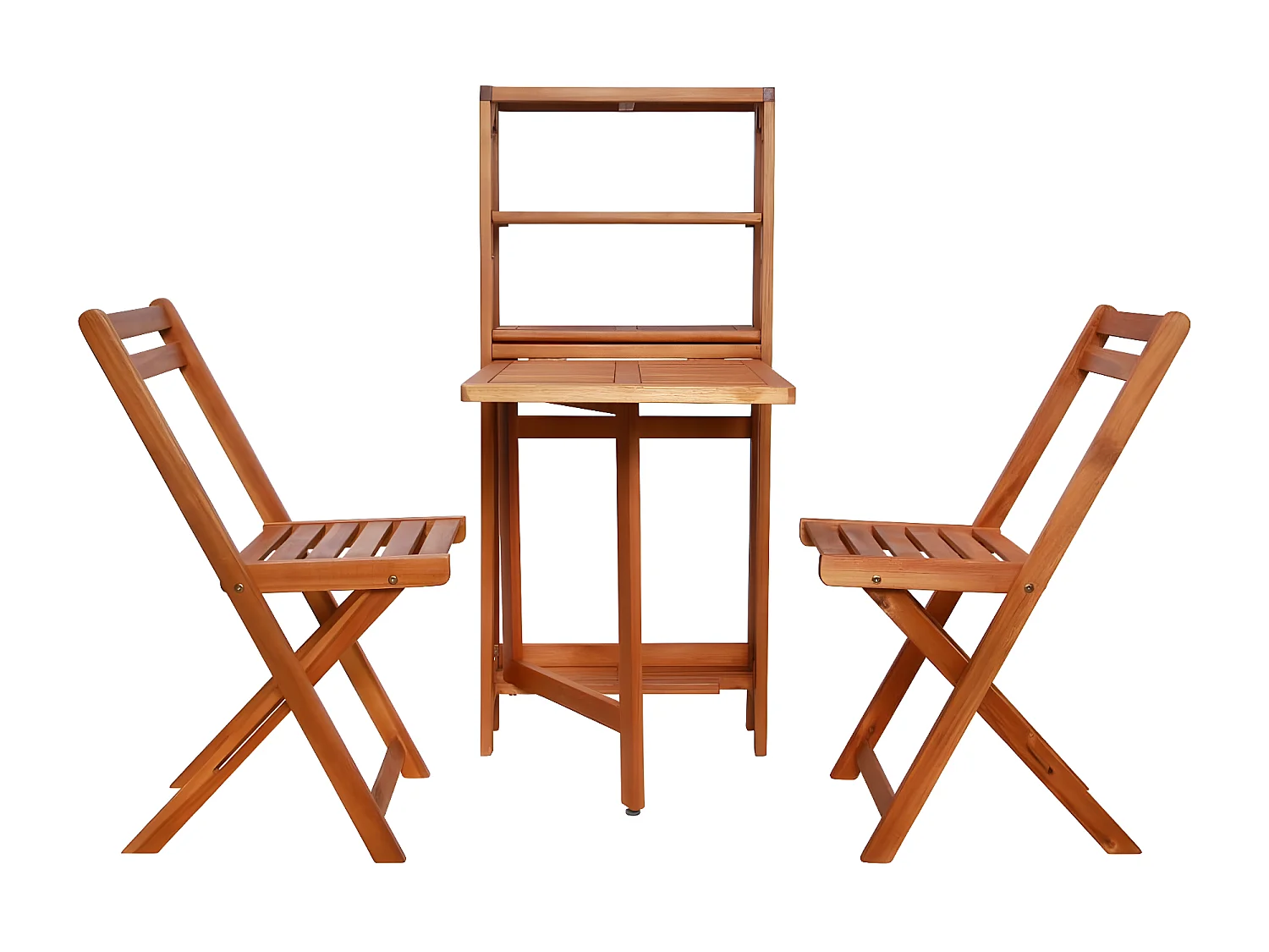 Mobilier de bistro pliable 3 pcs Bois d'acacia solide GFDF61402