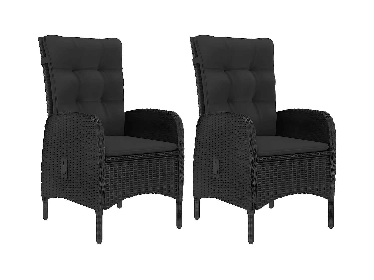 3 pzas Comedor de jardín ratán sintético madera acacia negro KOW13132