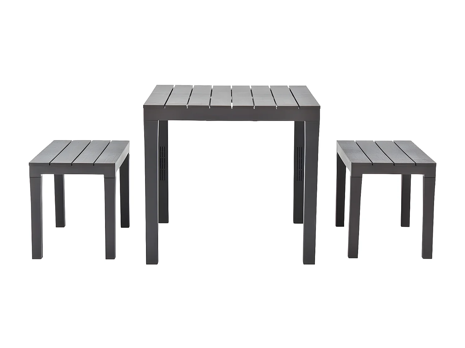 Mesa de jardim com 2 bancos plástico castanho PT461290