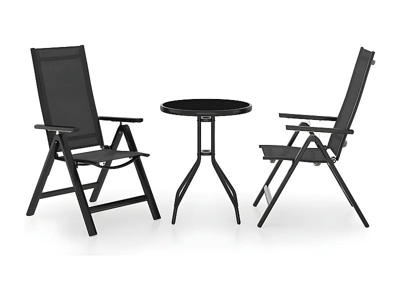 Mobilier de bistro 3 pcs Noir et anthracite GFDF70955