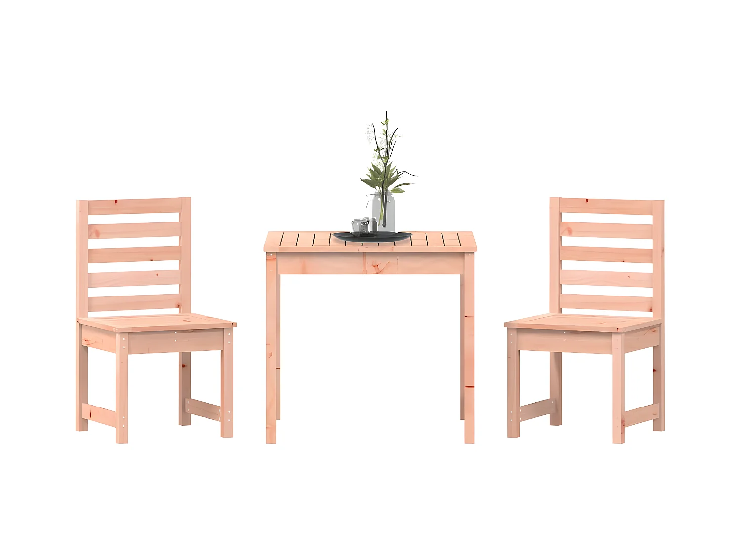 3 pzas Comedor de jardín madera maciza Douglas KOW56746