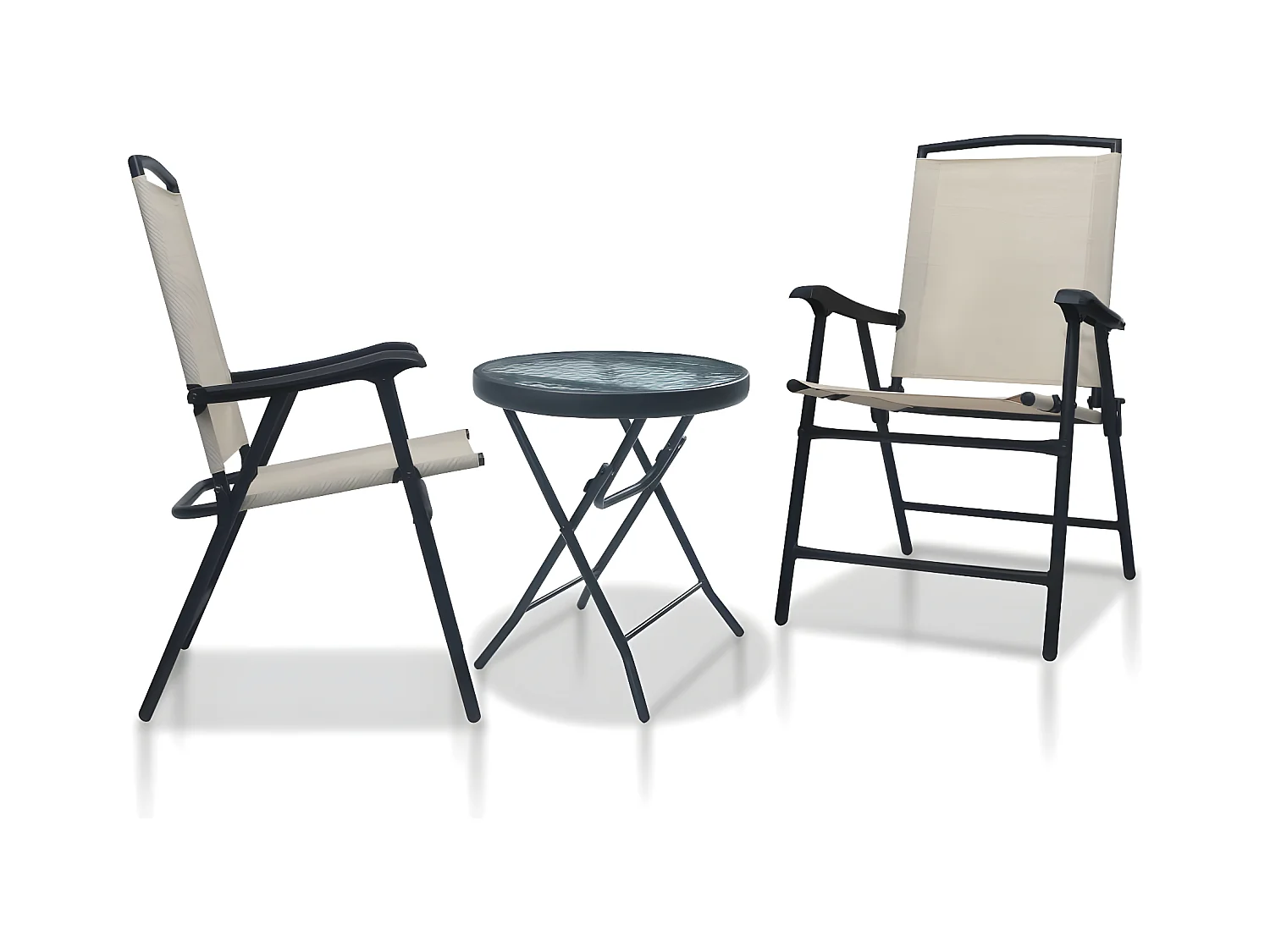 Ensemble de bistro 3 pcs Crème Acier GFDF44137