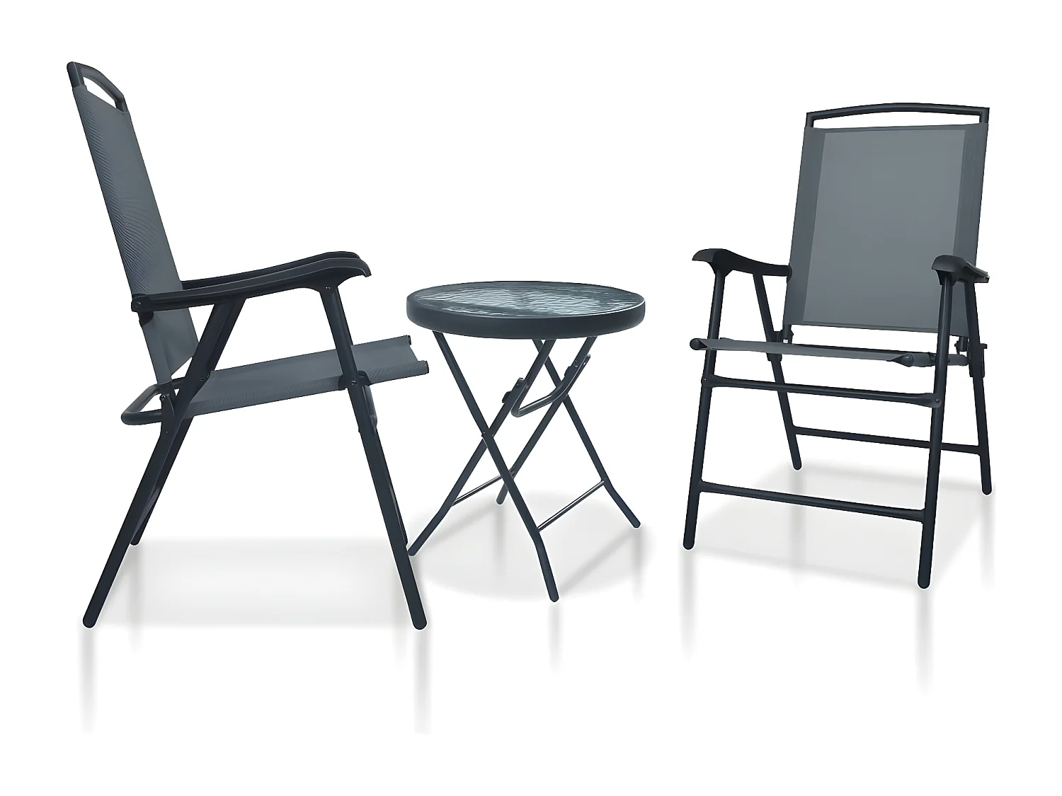 Ensemble de bistro 3 pcs Gris Acier GFDF30196