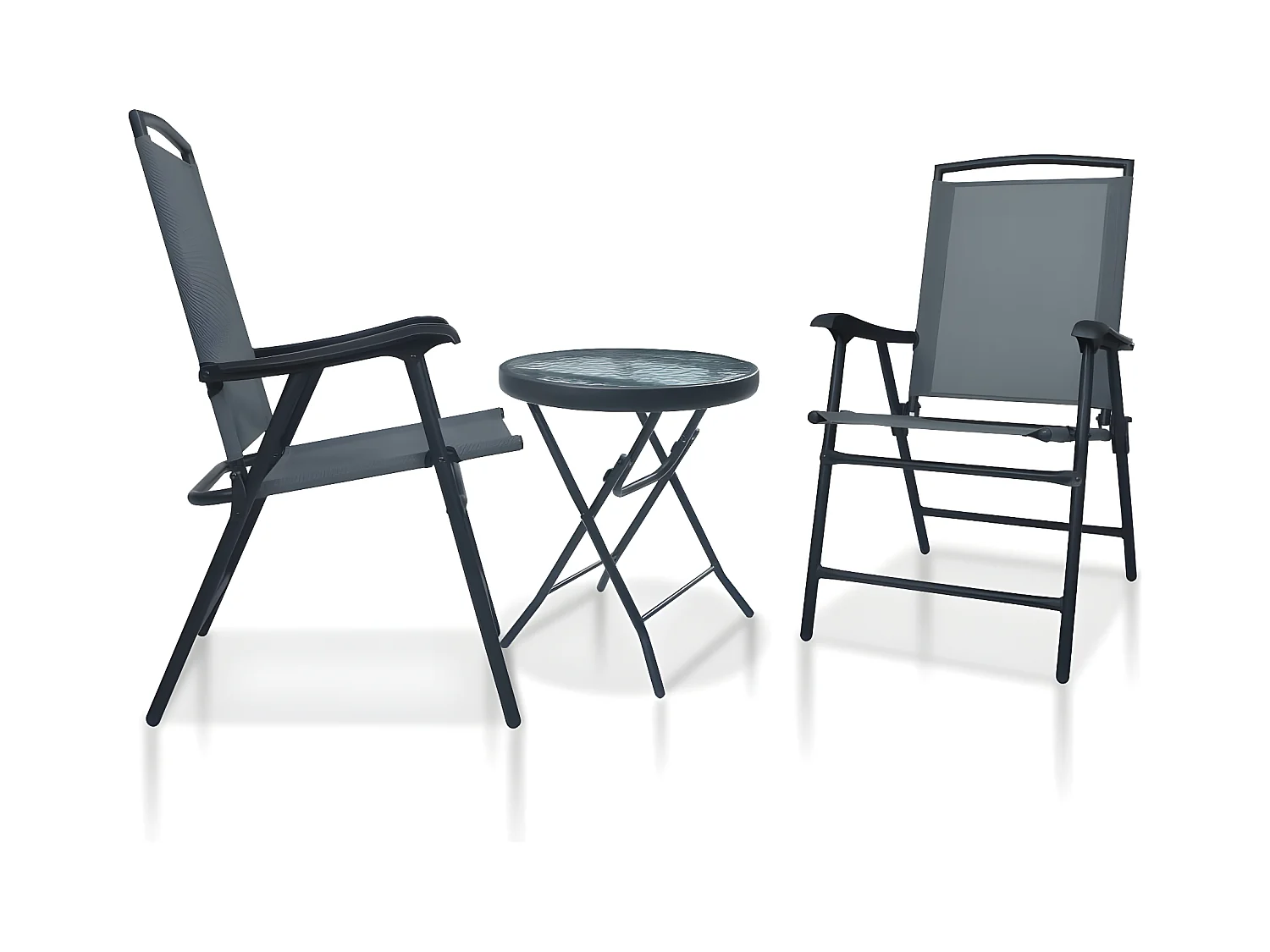 Ensemble de bistro 3 pcs Gris Acier GFDF30196
