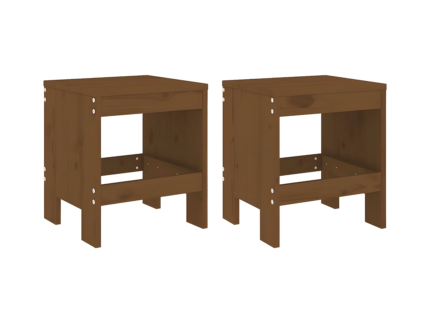 3 pzas Comedor de jardín madera maciza pino marrón miel KOW33398