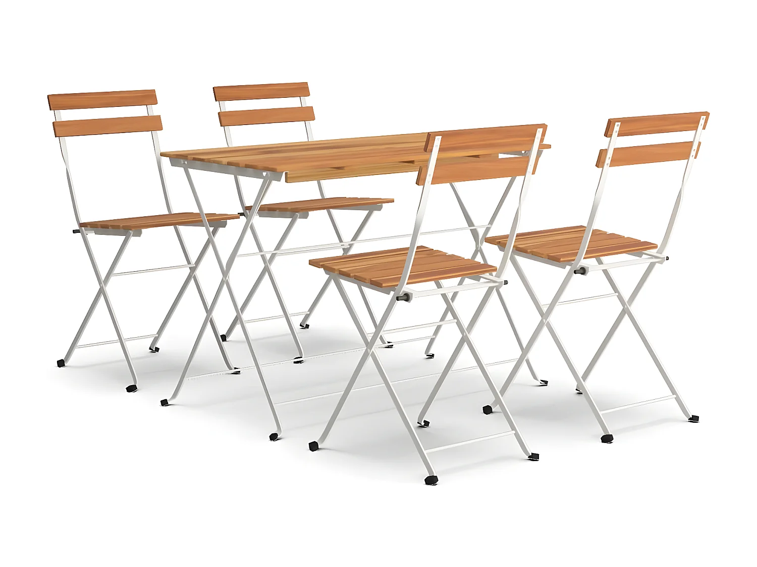 Ensemble de bistro pliable 5 pcs Bois d'acacia solide et acier GFDF70433