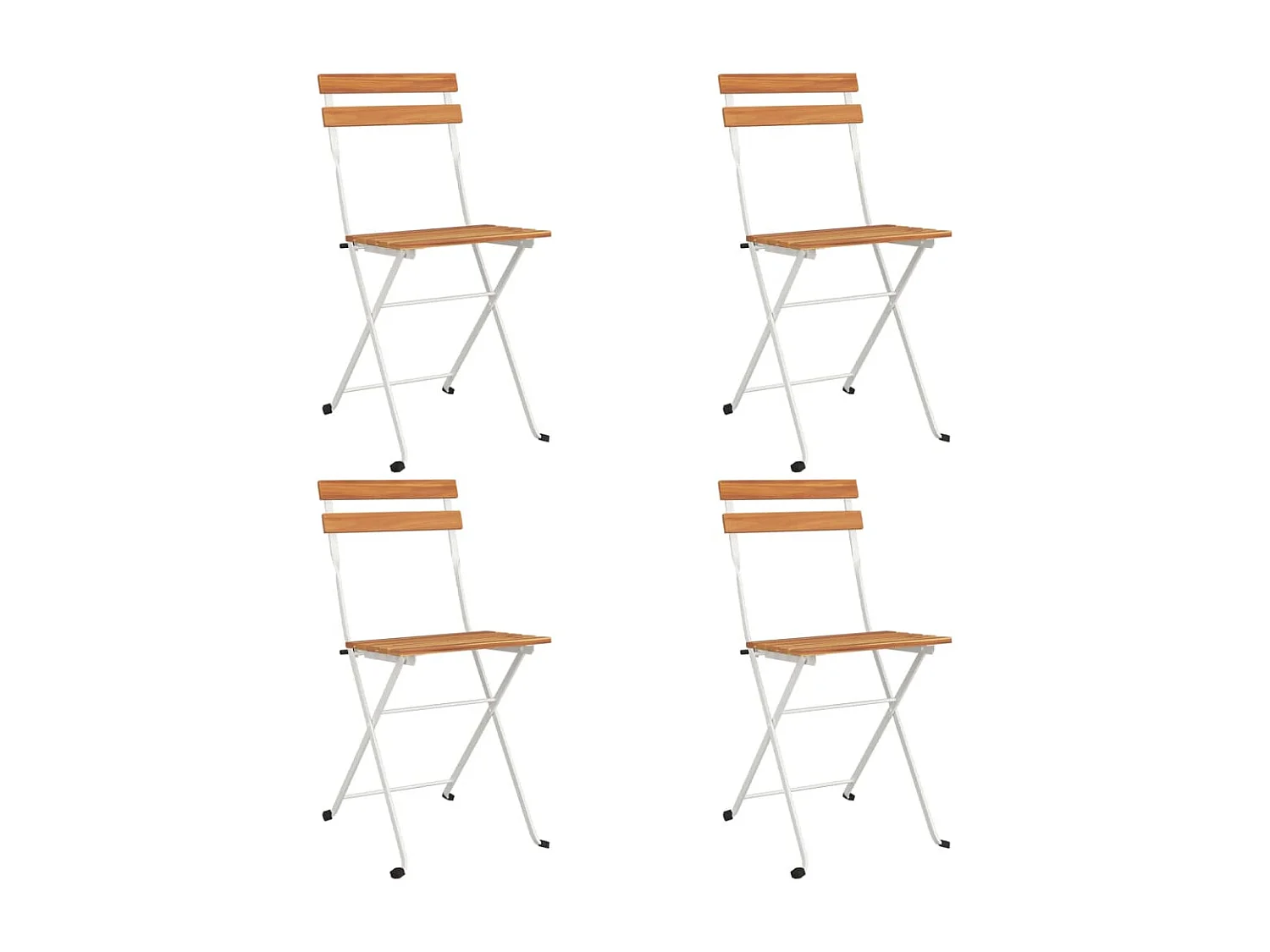 Ensemble de bistro pliable 5 pcs Bois d'acacia solide et acier GFDF70433