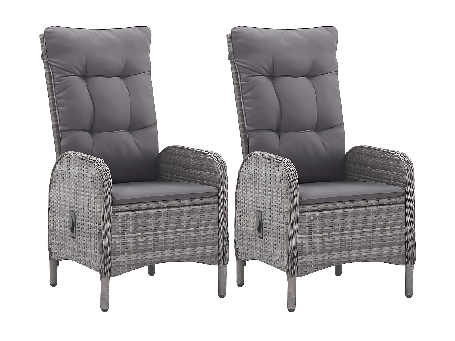 3-delige Bistroset poly rattan en glas grijs NL518225