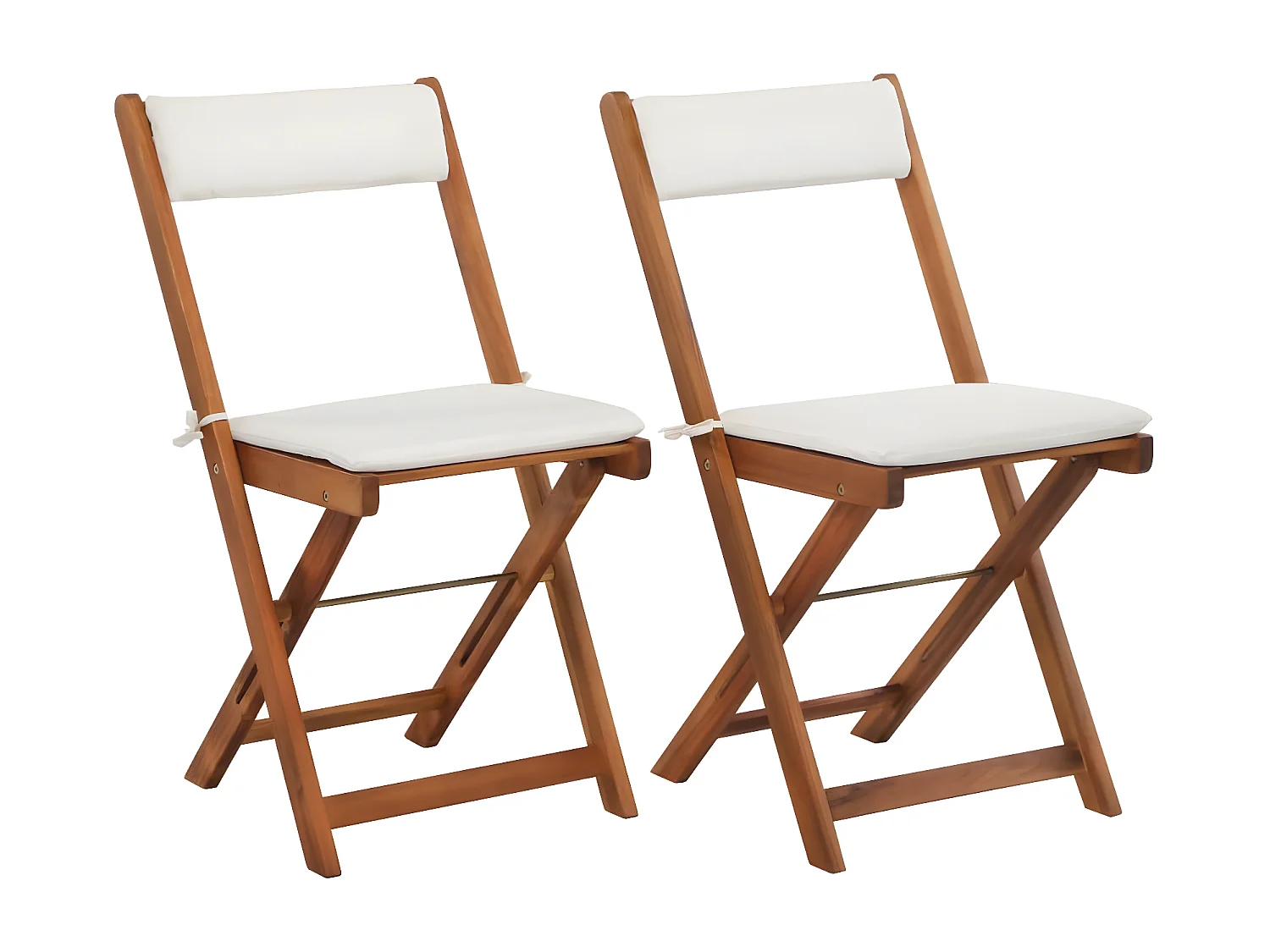 3 pcs conjunto bistrô dobrável c/ almofadões em acácia maciça PT821679