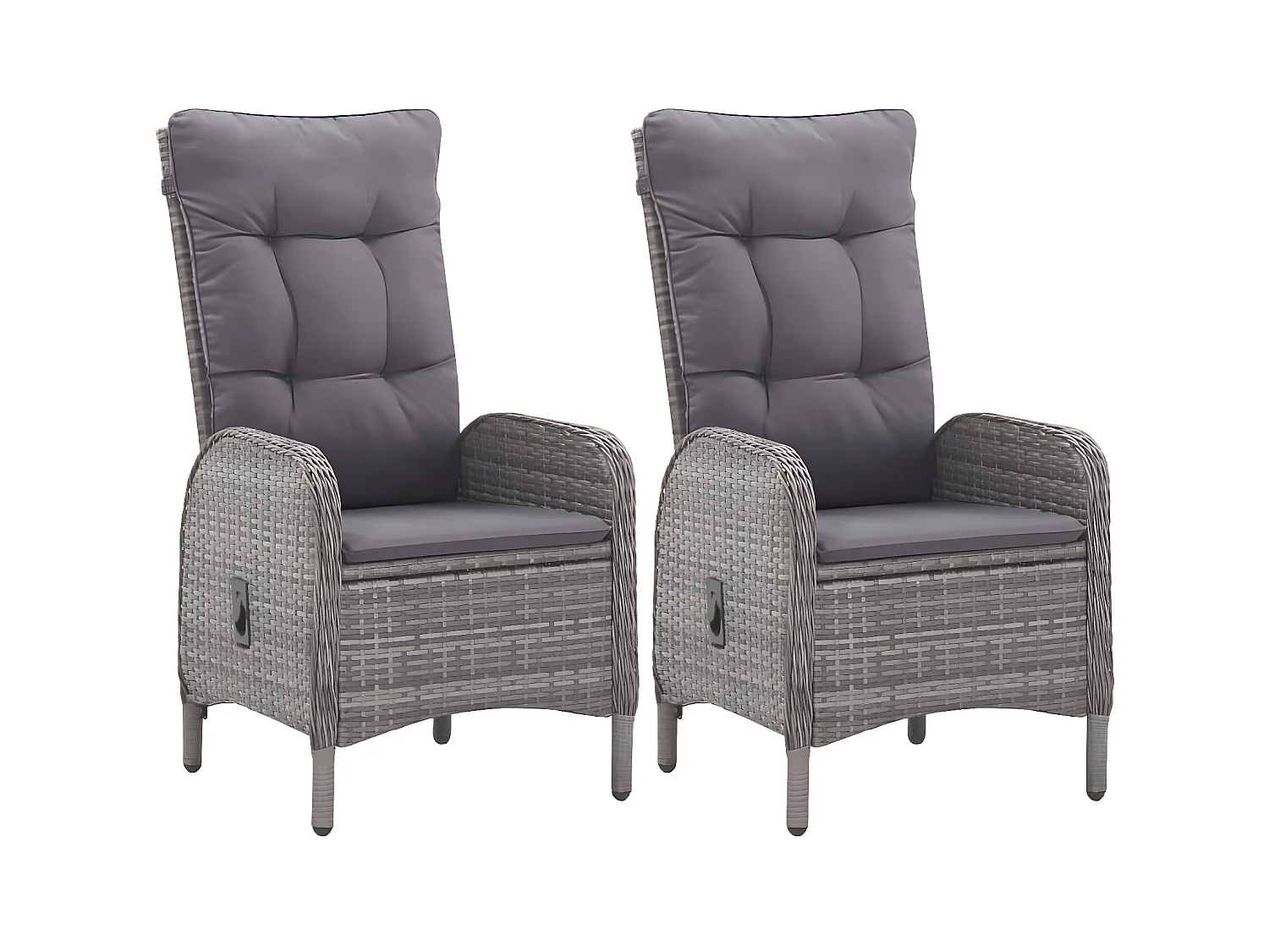 3-delige Bistroset poly rattan en acaciahout grijs NL897483