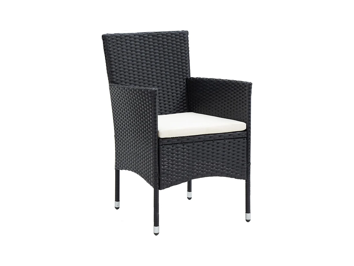 Ensemble de bistro de jardin 5pcs Résine tressée et acacia Noir GFDF38355