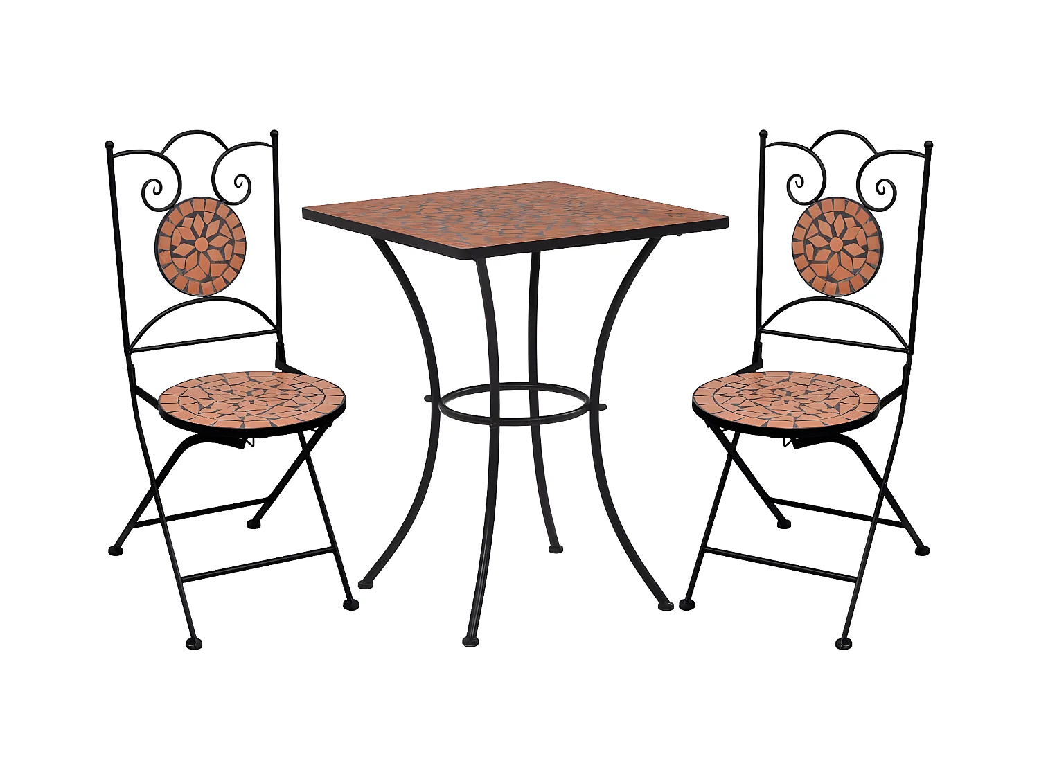 Mobilier de bistro 3 pcs mosaïque Carreau céramique Terre cuite GFDF55315