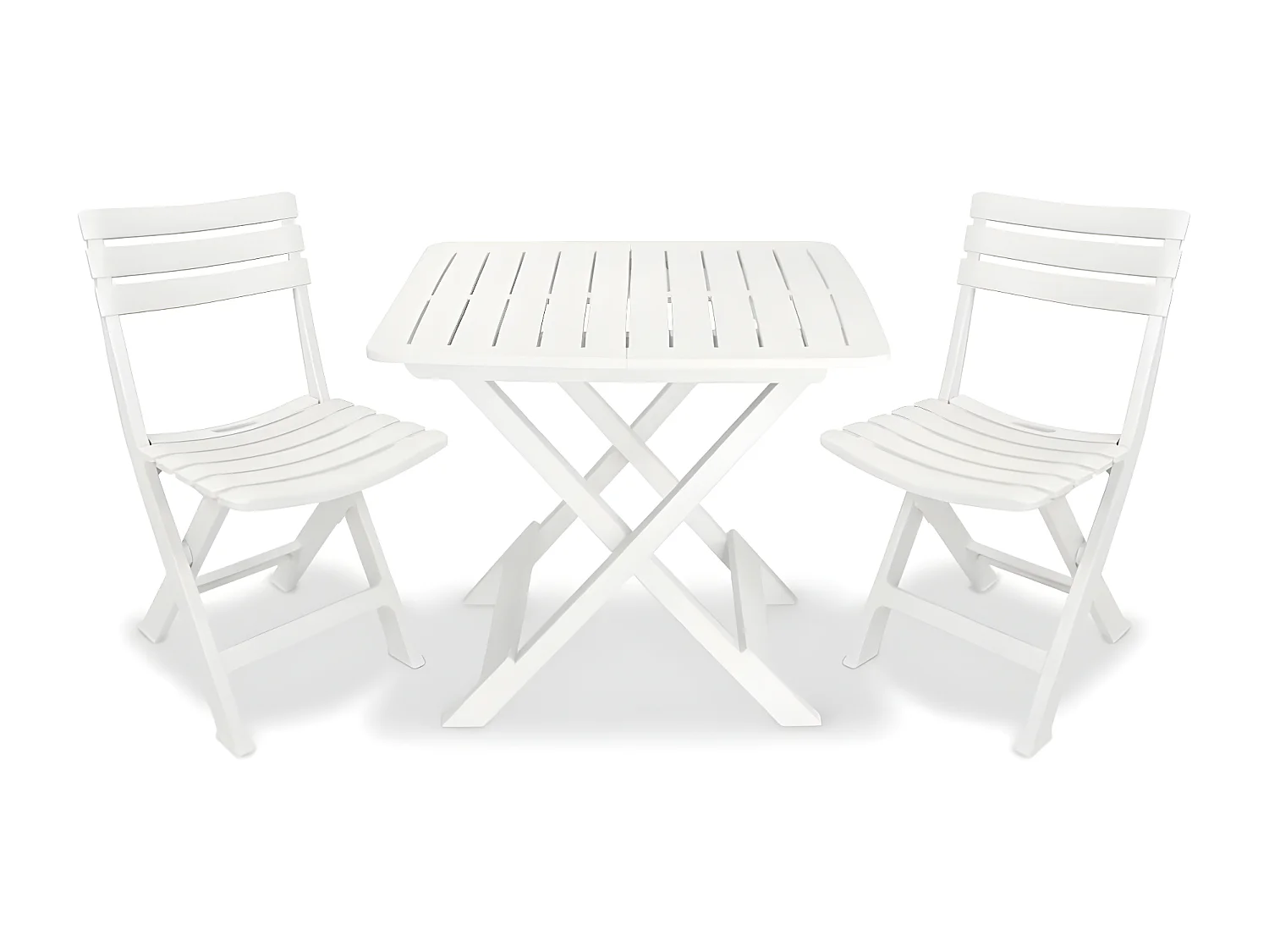 Conjunto bistrô para jardim 3 pcs plástico branco PT422027