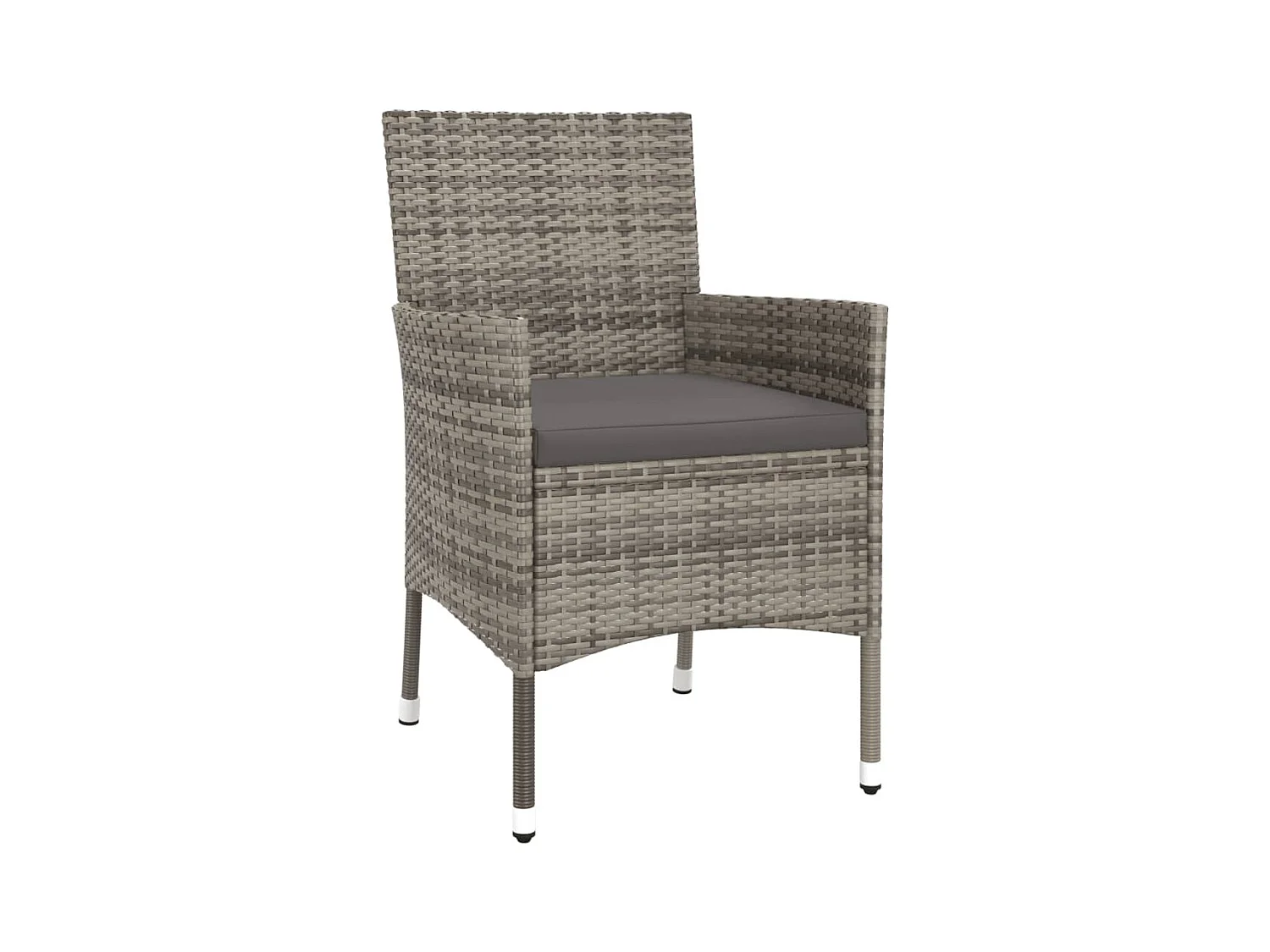 3 pzas Comedor de jardín y cojines ratán sintético gris KOW18408