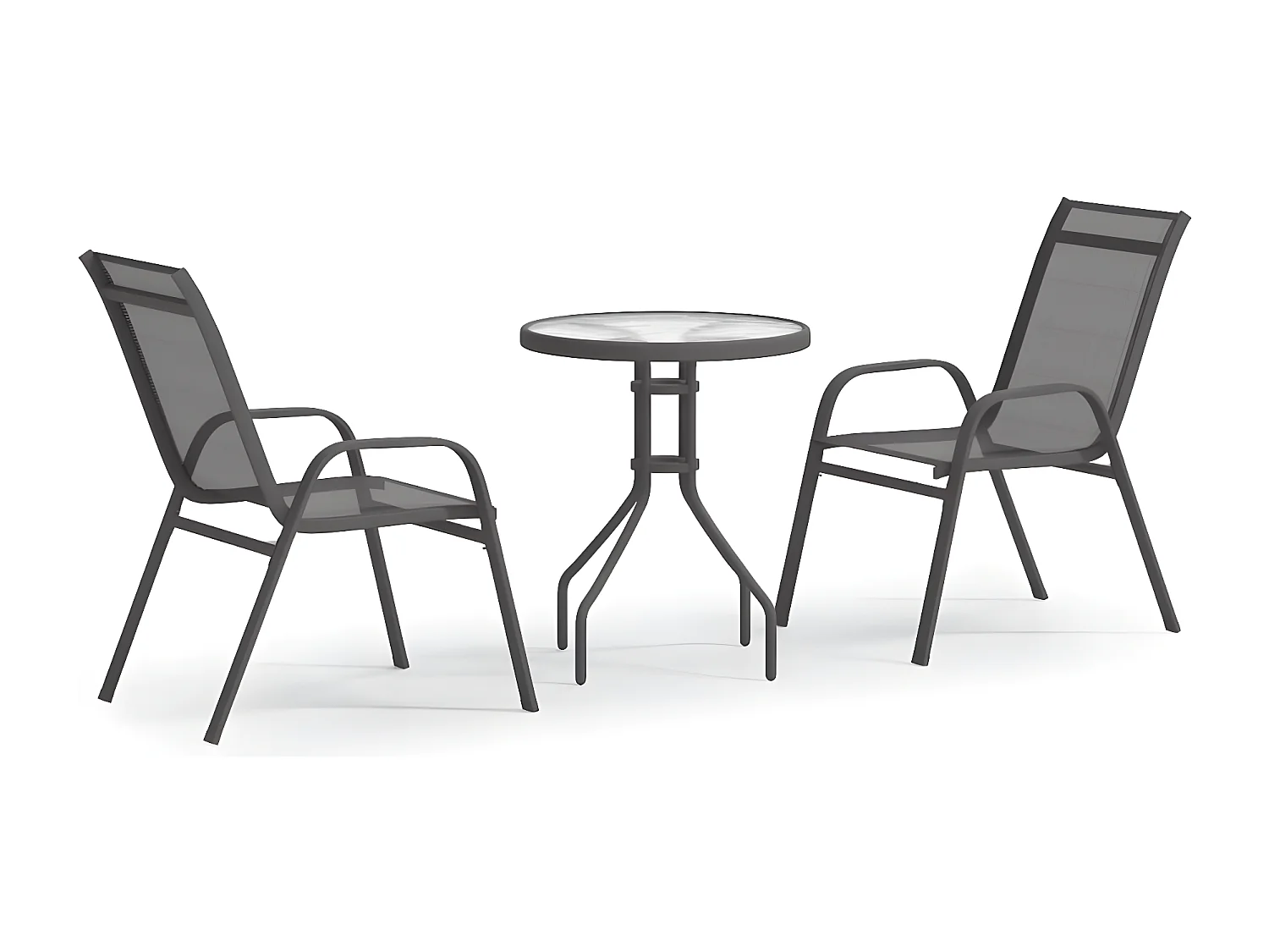 Ensemble de bistro de jardin 3 pcs Gris GFDF13111