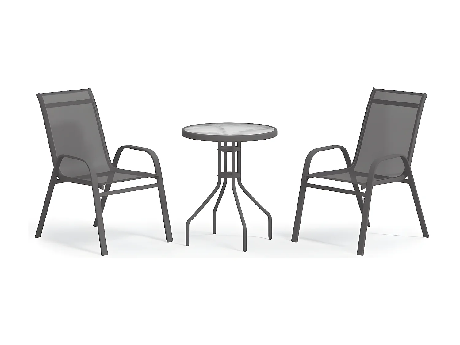 Ensemble de bistro de jardin 3 pcs Gris GFDF13111