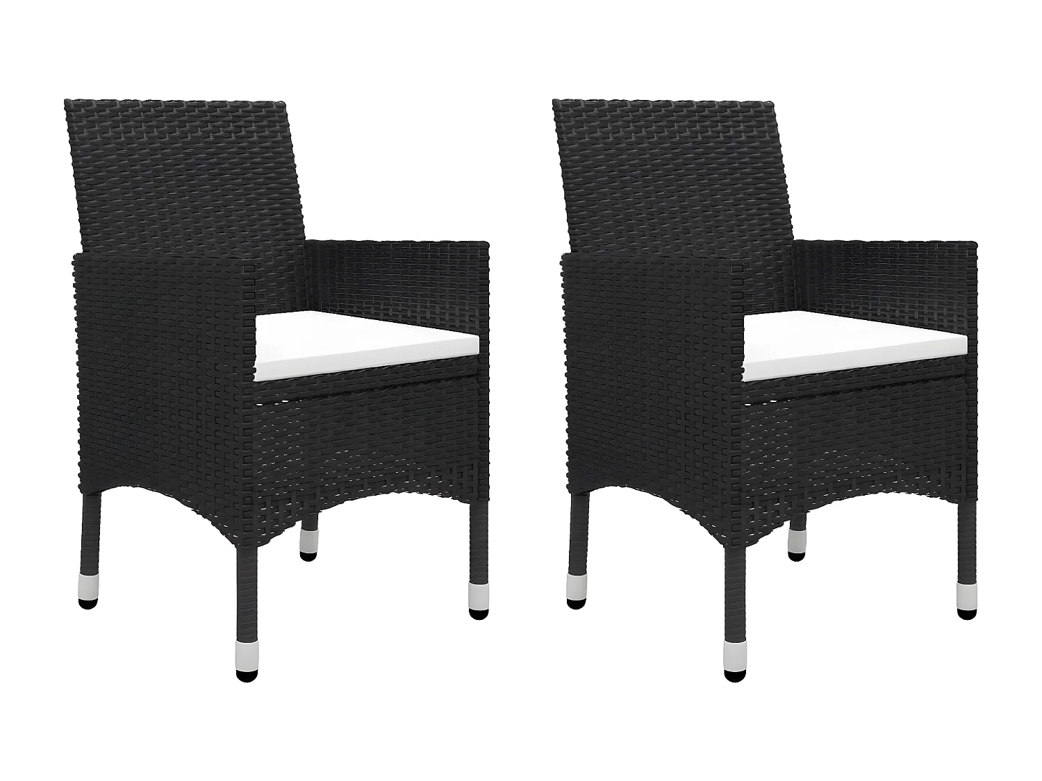 Ensemble de bistro 3 pcs Résine tressée et bois d'acacia Noir GFDF68489