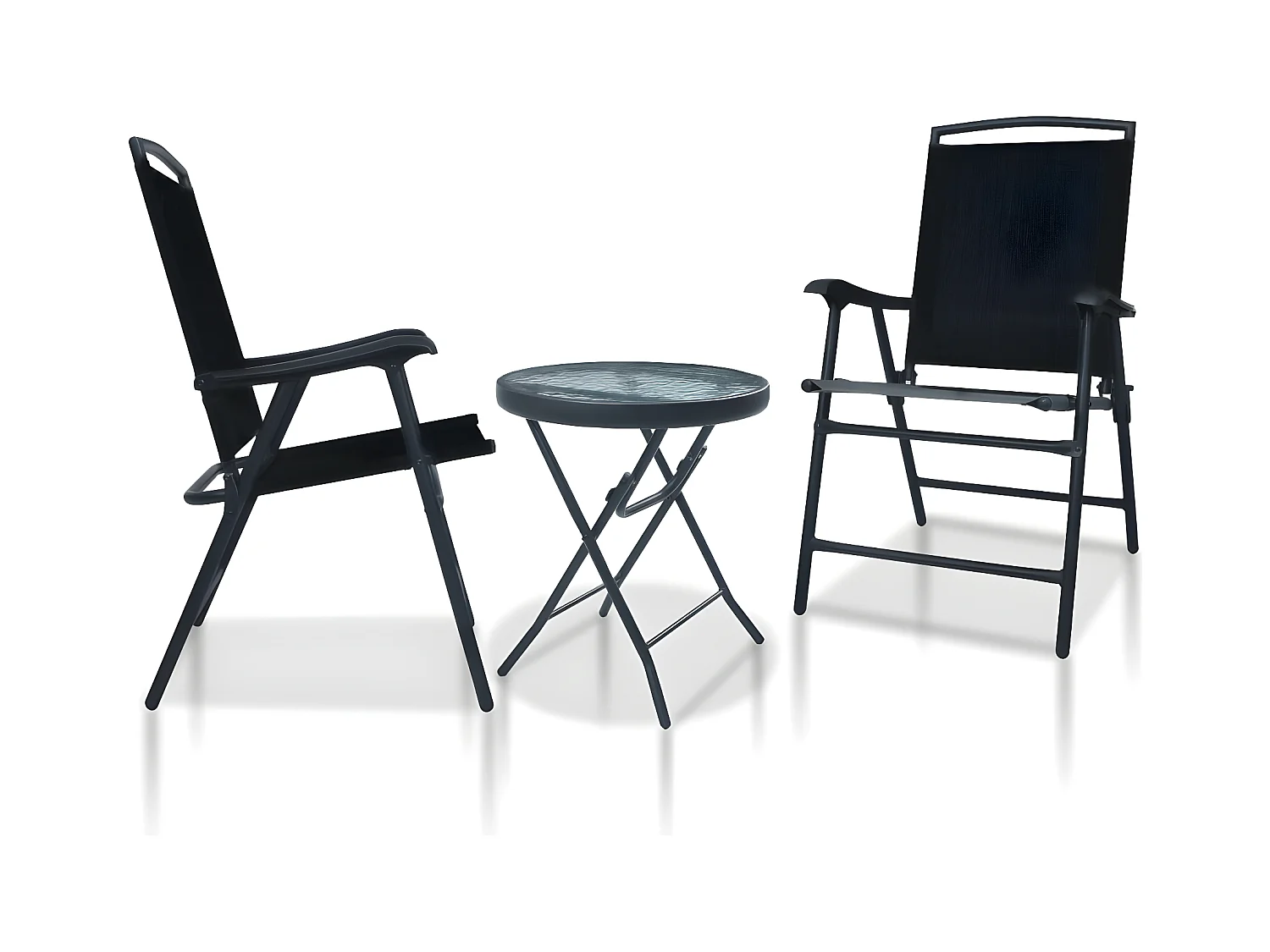 Ensemble de bistro 3 pcs Noir Acier GFDF59229
