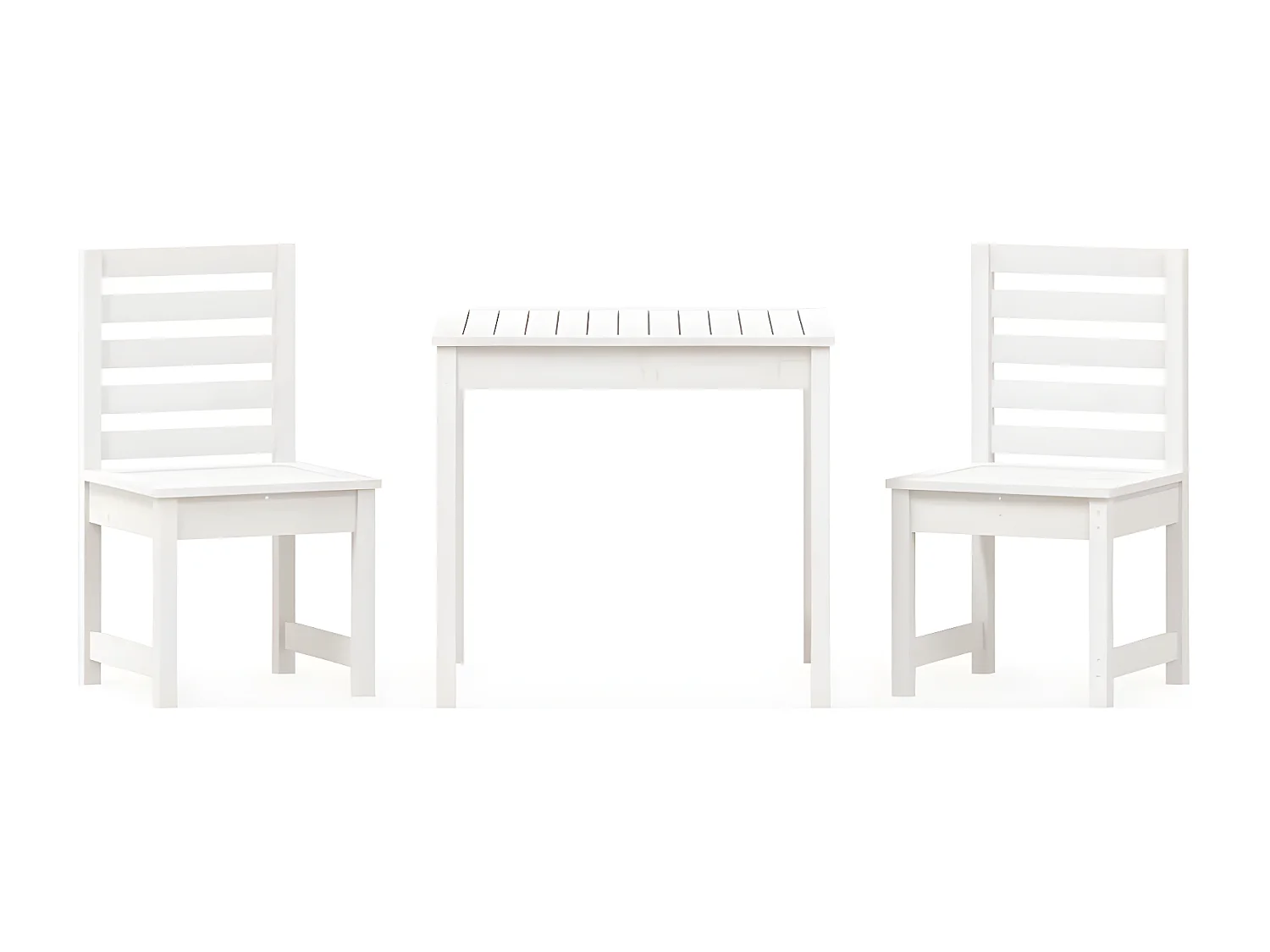 Ensemble de bistrot de jardin 3 pcs blanc bois de pin massif GFDF77682