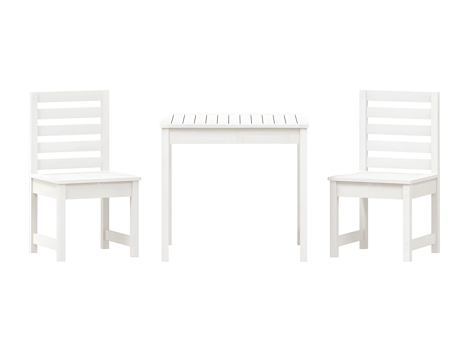 Ensemble de bistrot de jardin 3 pcs blanc bois de pin massif GFDF77682