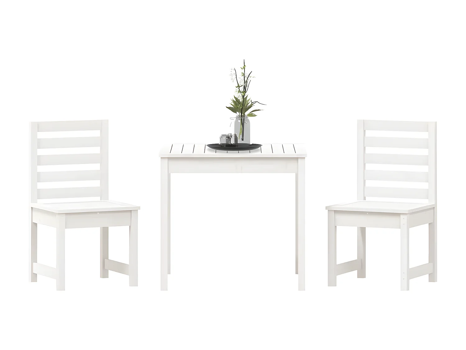 3-delige Bistroset massief grenenhout wit NL942807