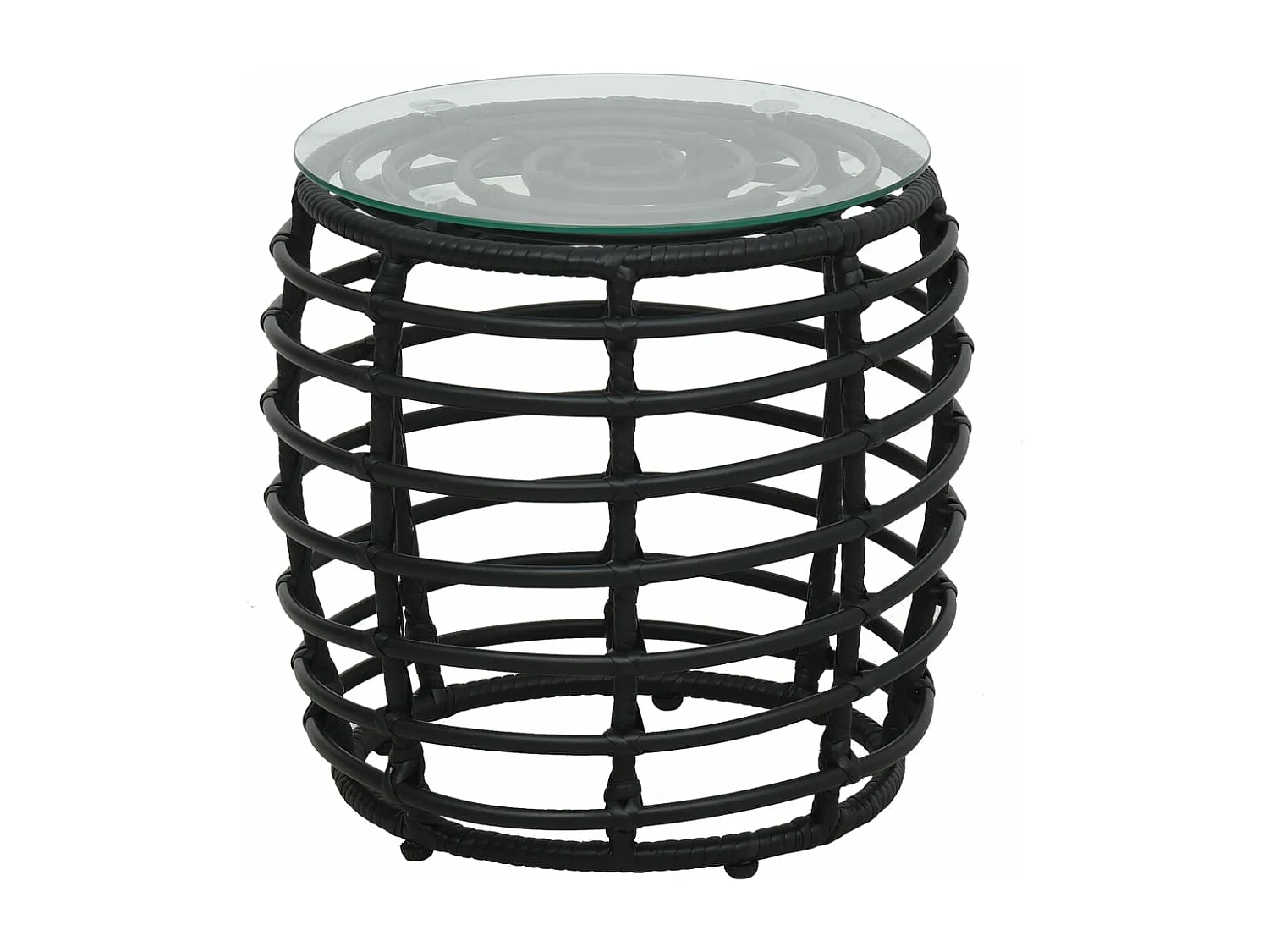 Ensemble de bistro 3 pcs Résine tressée Noir GFDF14631