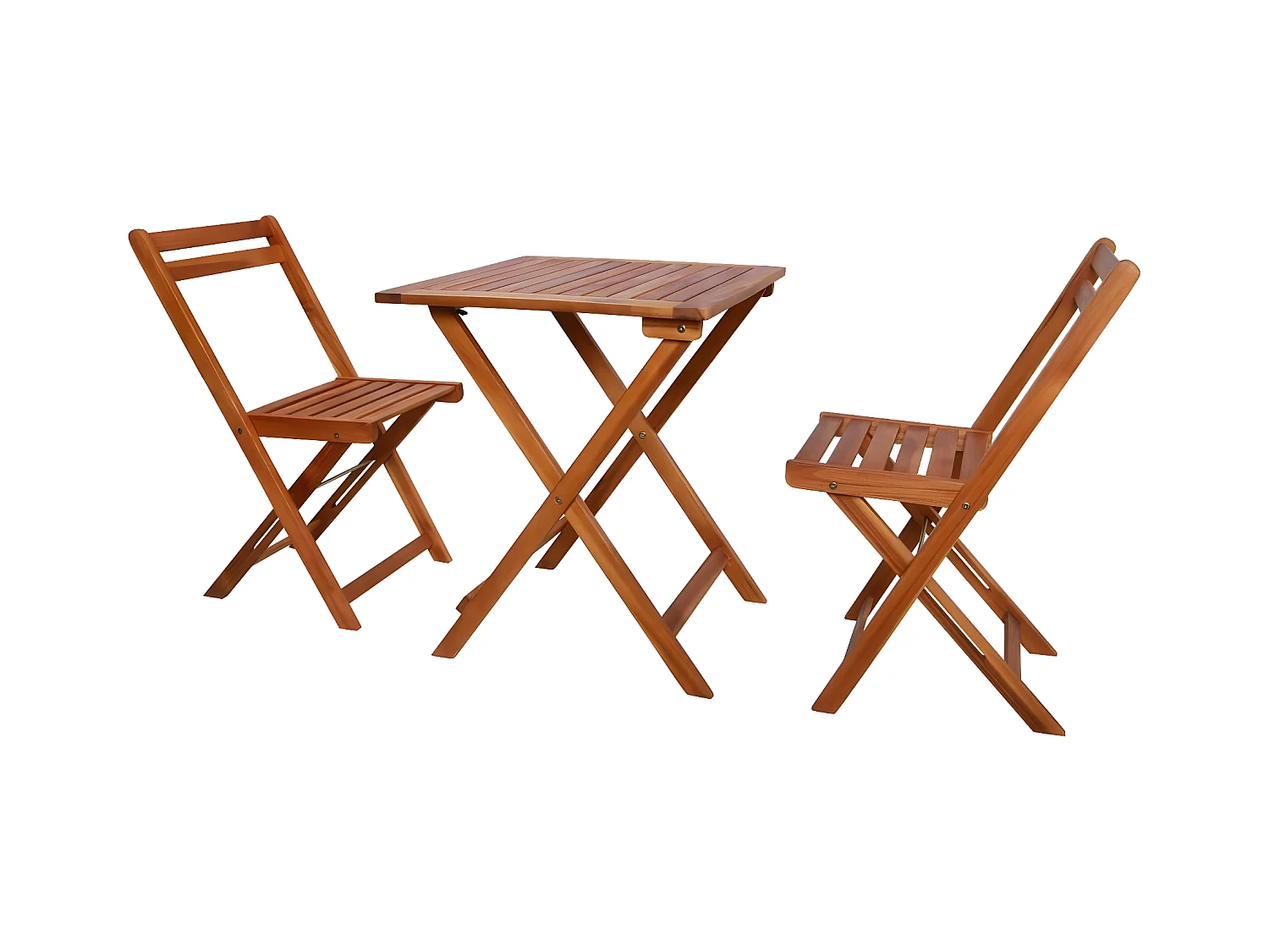 Mobilier de bistro pliable 3 pcs Bois d'acacia solide GFDF31649