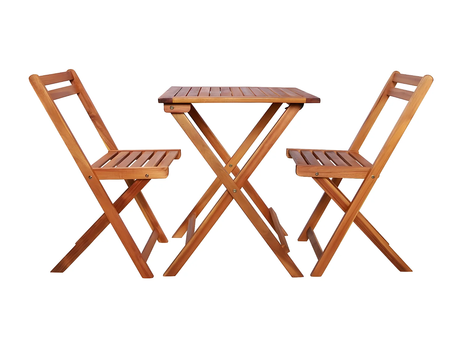 3 pcs conjunto bistrô dobrável madeira de acácia maciça PT444890