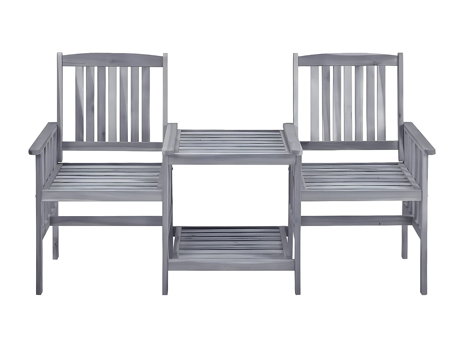 Salle à manger de jardin-Chaises de jardin avec table à thé et coussins Acacia solide GFDF95283
