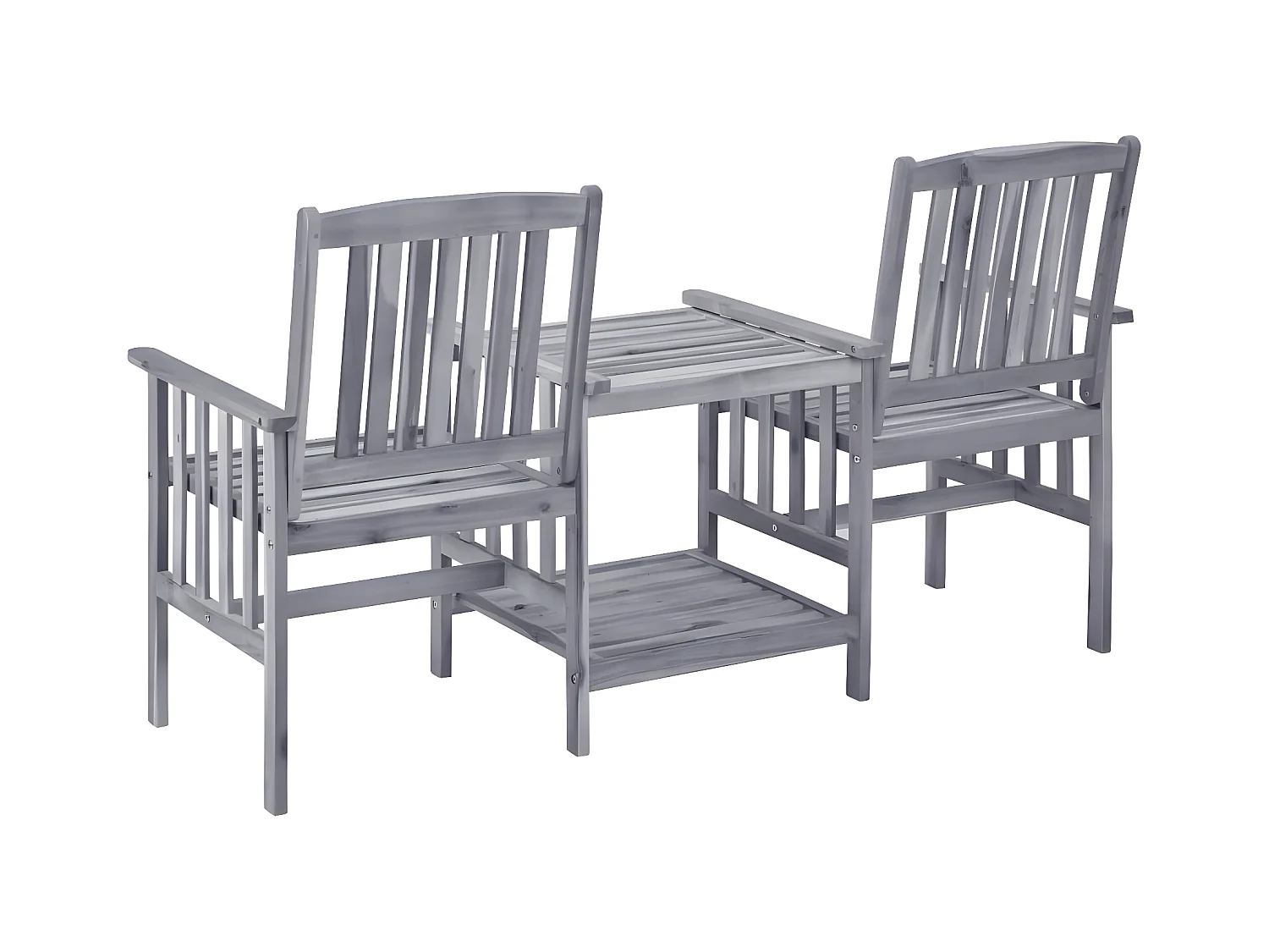 Sillas de jardín con mesita y cojines madera maciza acacia KOW26040