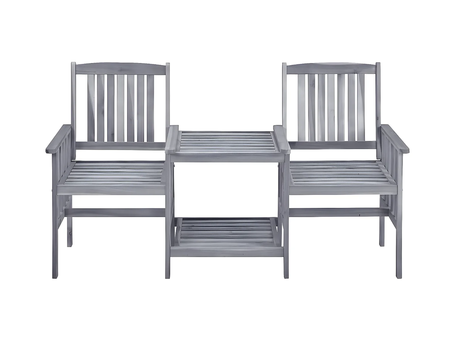 Sillas de jardín con mesita y cojines madera maciza acacia KOW26040