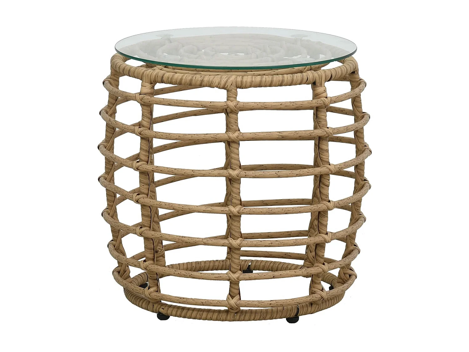 Ensemble de bistro 3 pcs Résine tressée Chêne GFDF87428